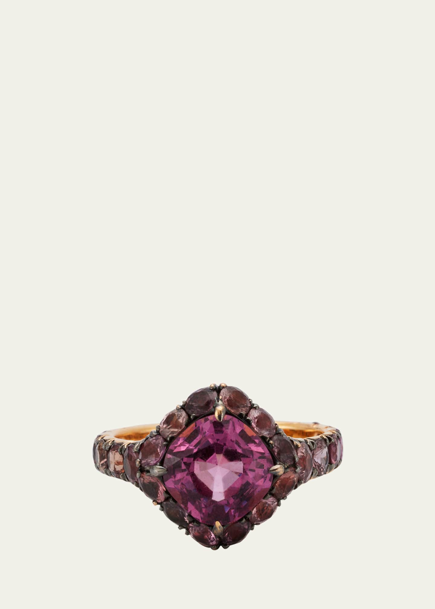 G 18k Rose Gold Garnet and Sapphire Ring Image 1 of 4