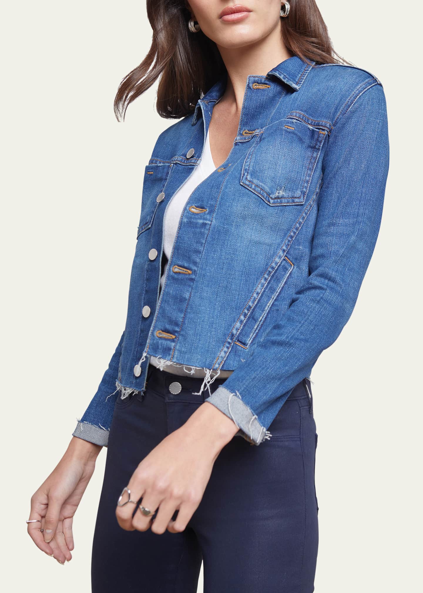 Janelle Slim Raw-Edge Jacket