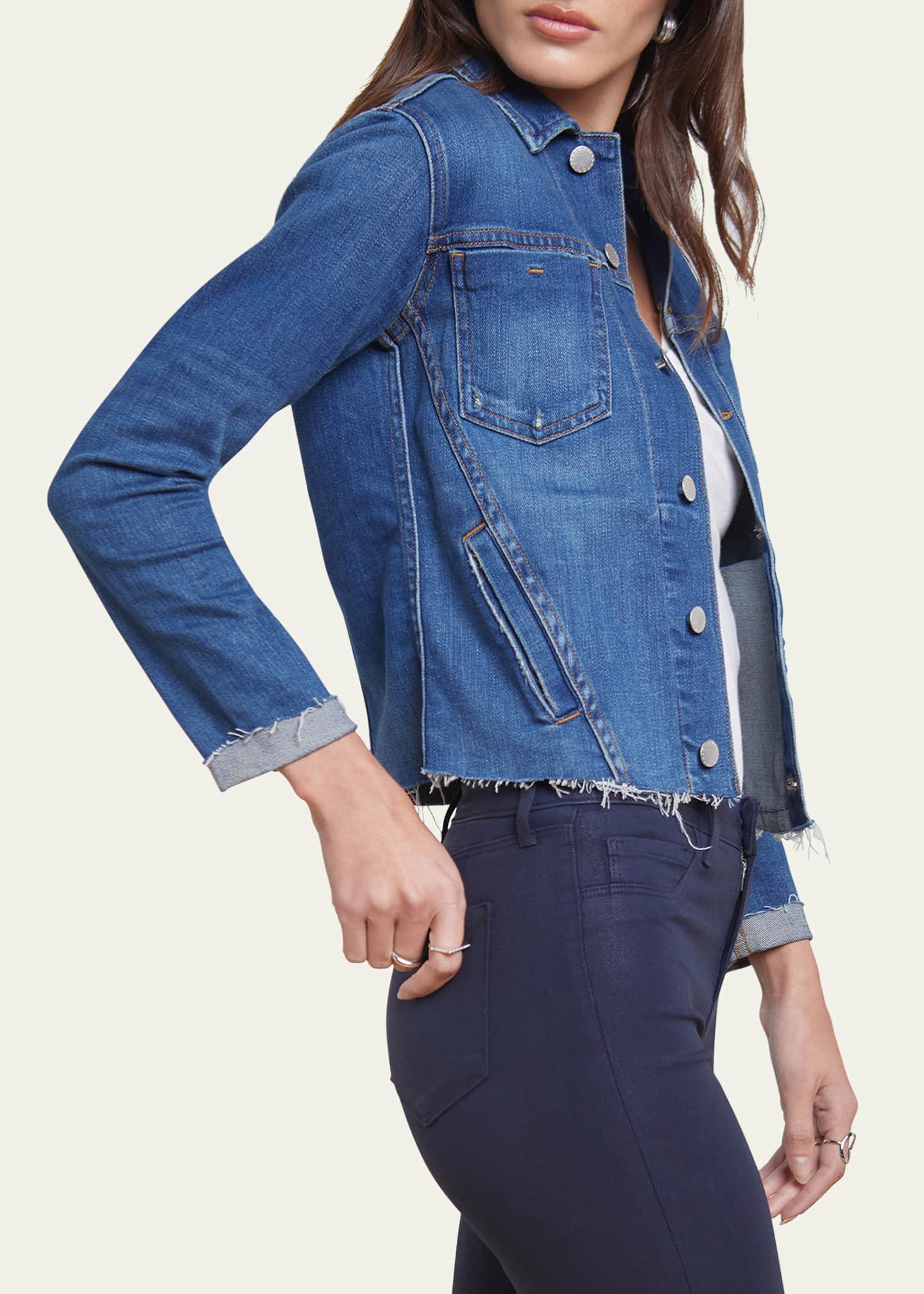 L'Agence Janelle Slim Raw-Edge Jacket - Bergdorf Goodman