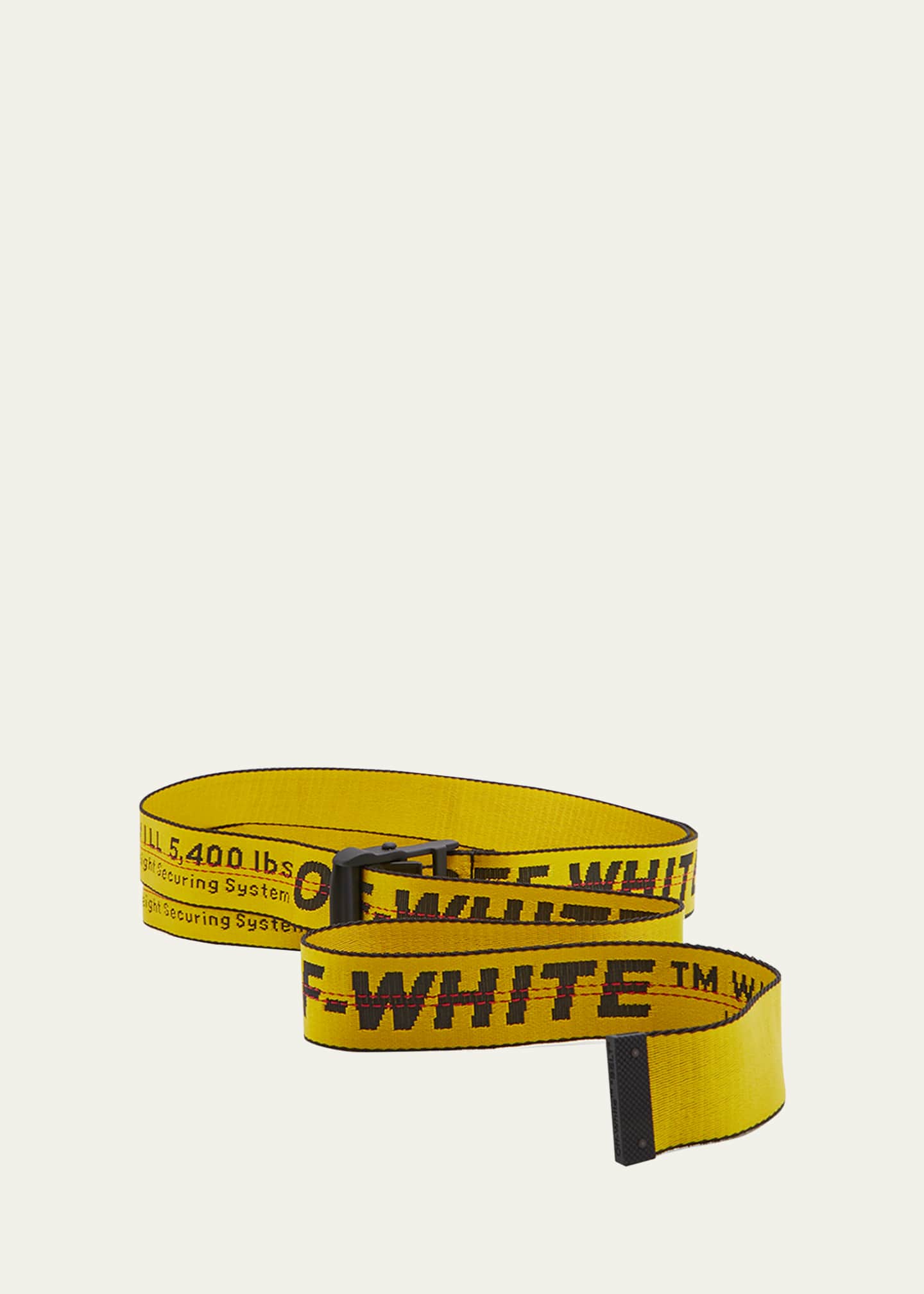 Off-White Men's Industrial Web Logo Belt, Yellow - Bergdorf Goodman