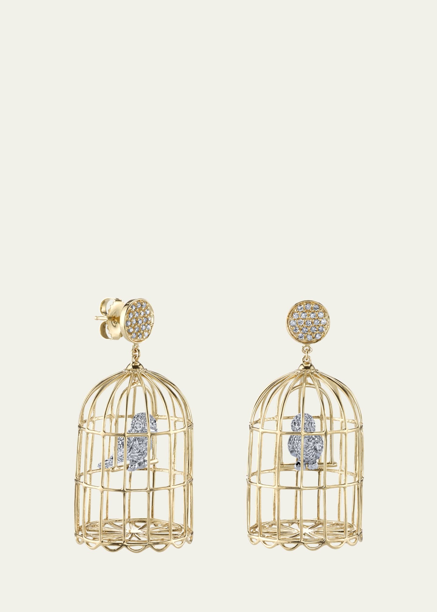 Sydney Evan Albert Large Birdcage Earrings