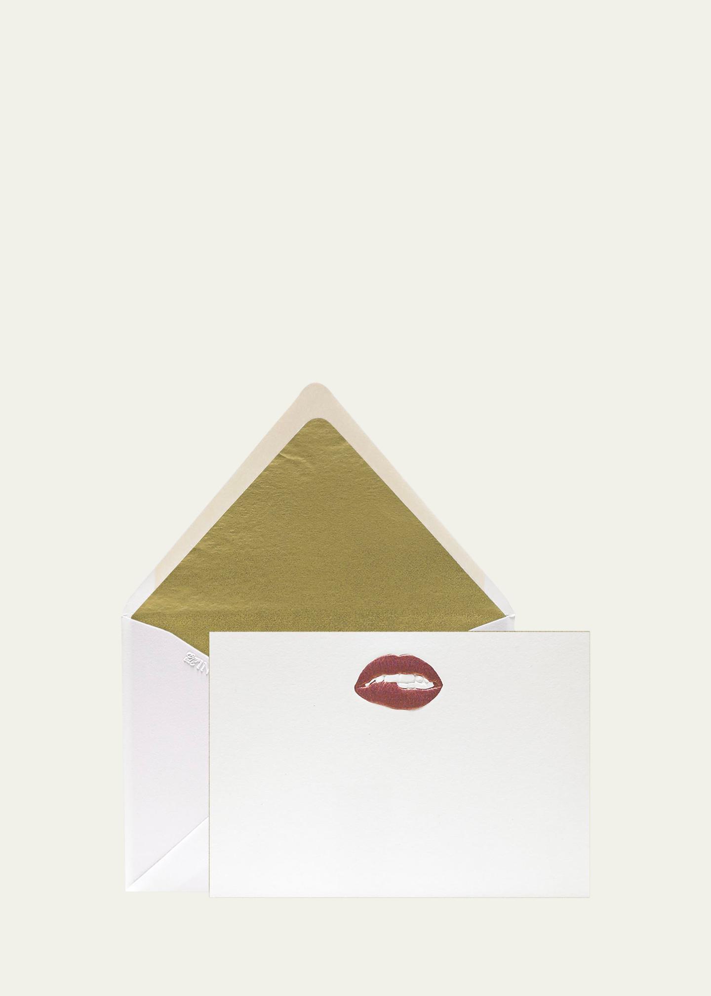 Bell'INVITO Pucker Lips Stationery Set, Box of 12 - Bergdorf Goodman
