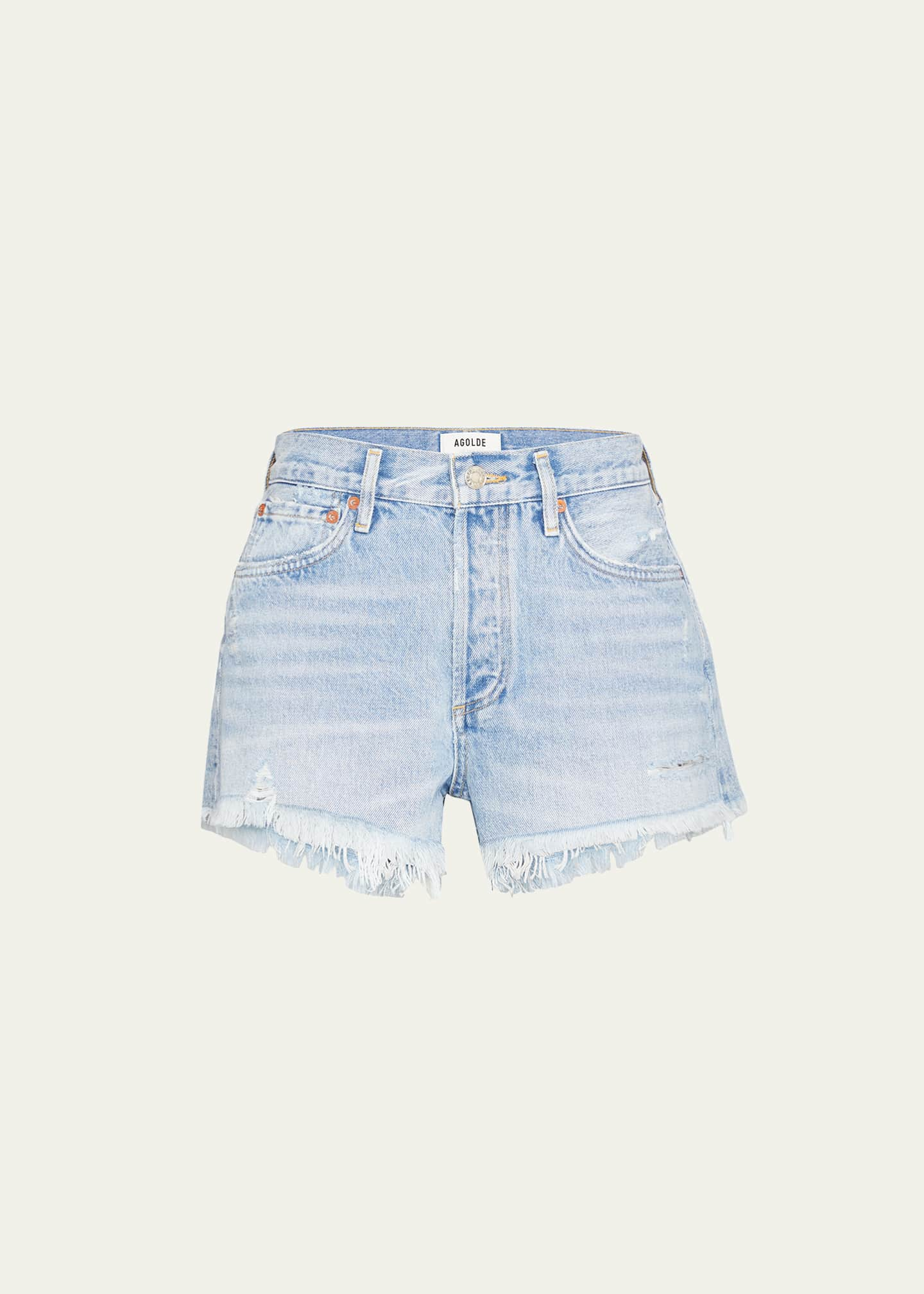 Jort low-rise denim shorts in blue - Agolde