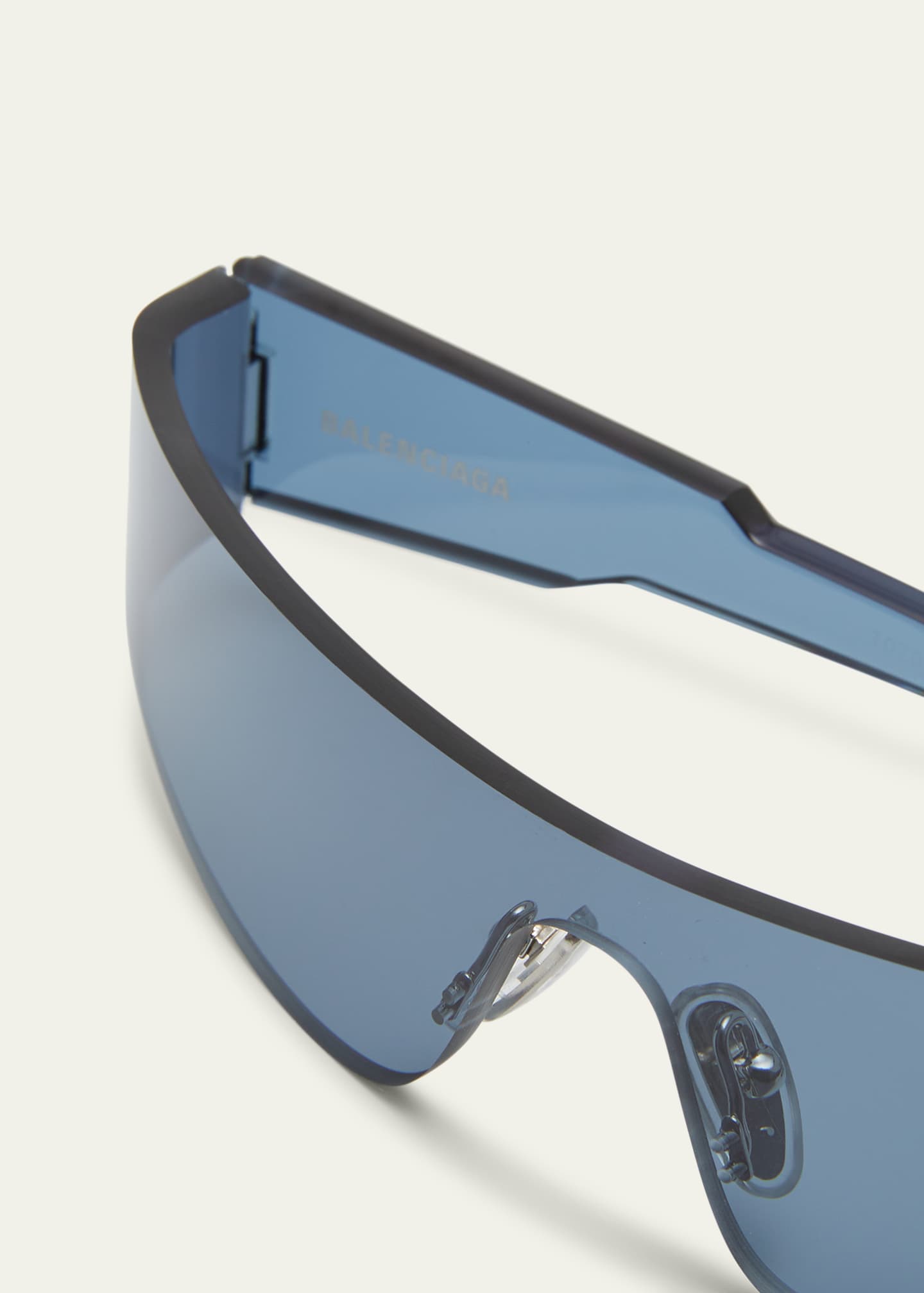 Balenciaga Mirrored Rimless Wrap Sunglasses Bergdorf Goodman