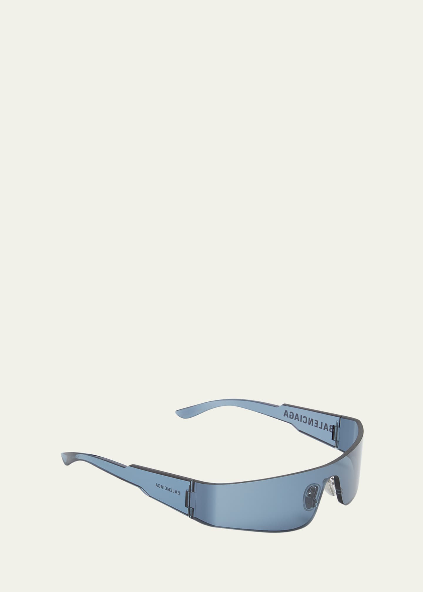 Balenciaga Mirrored Rimless Wrap Sunglasses Bergdorf Goodman