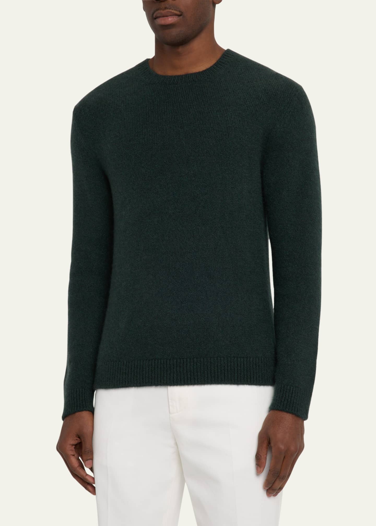 Bergdorf Goodman Men's Cashmere and Silk Crewneck Sweater Image 4 of 5