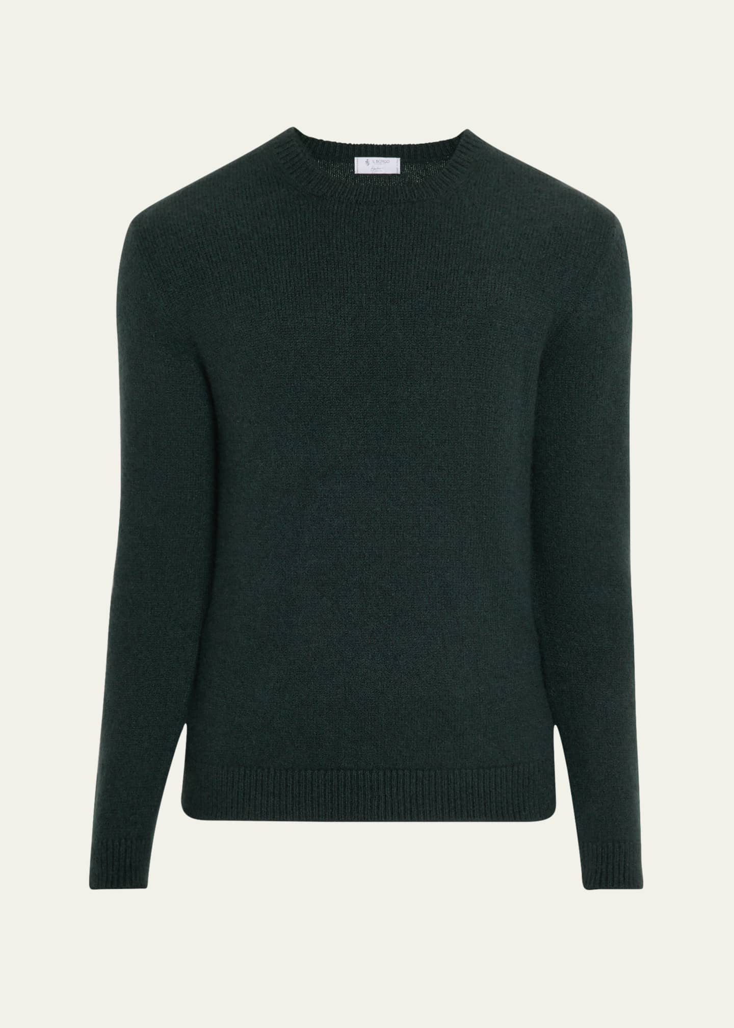Bergdorf Goodman Men's Cashmere and Silk Crewneck Sweater Image 1 of 5