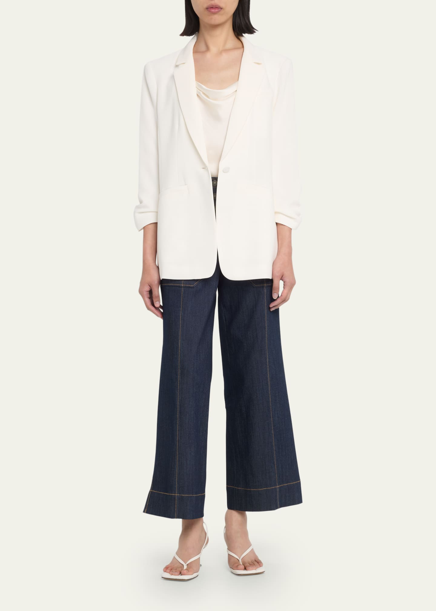Cinq a Sept Khloe Crepe 3/4-Sleeve Blazer Image 2 of 5