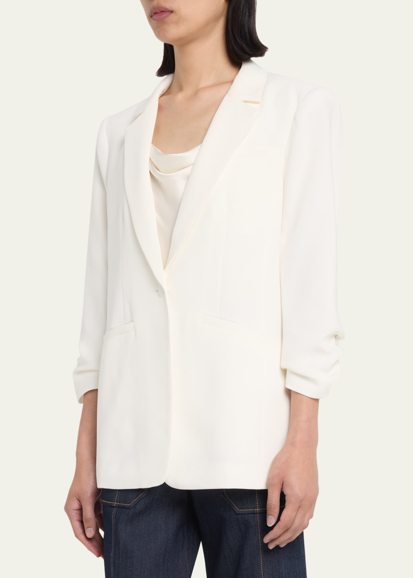 Cinq a Sept Khloe Crepe 3/4-Sleeve Blazer Image 4 of 5
