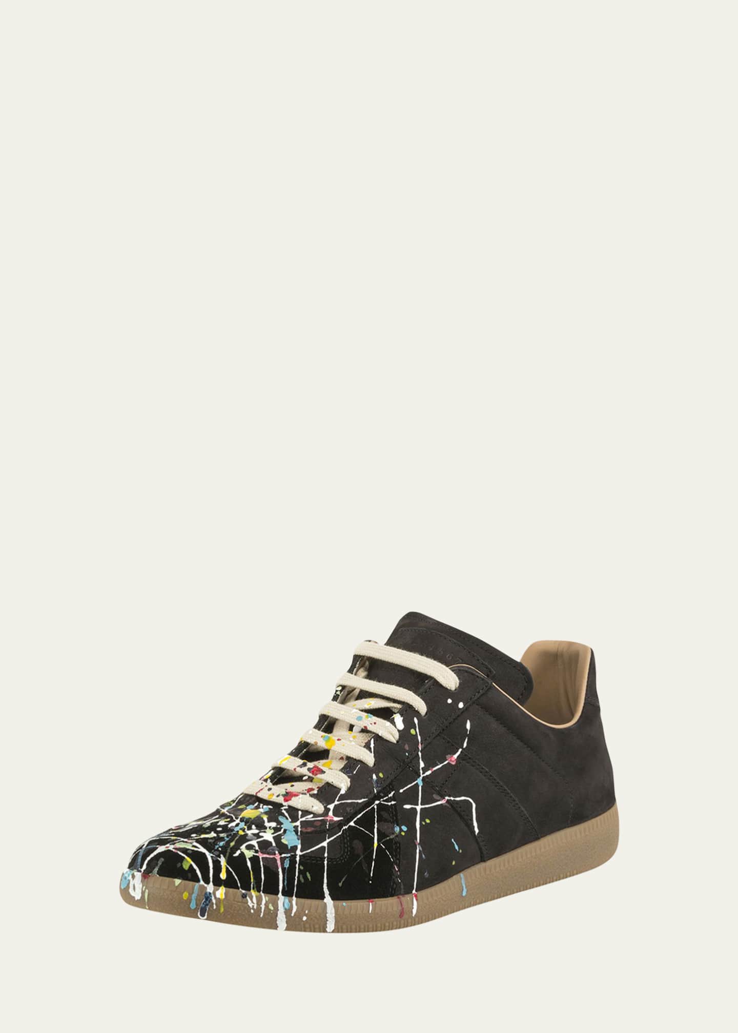 Maison Margiela Men's Replica Paint-Splatter Sneakers - Bergdorf