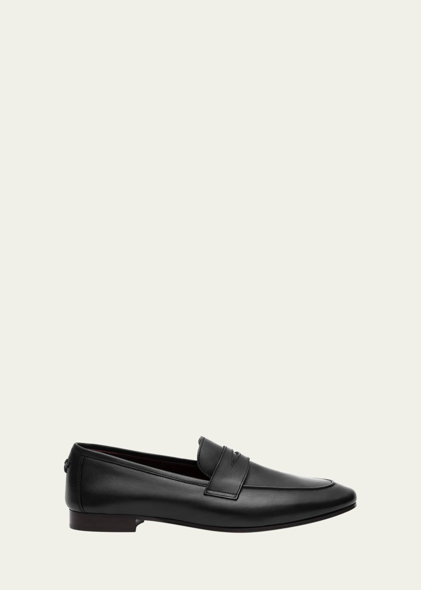 Bougeotte Flaneur Leather Flat Penny Loafers - Bergdorf Goodman