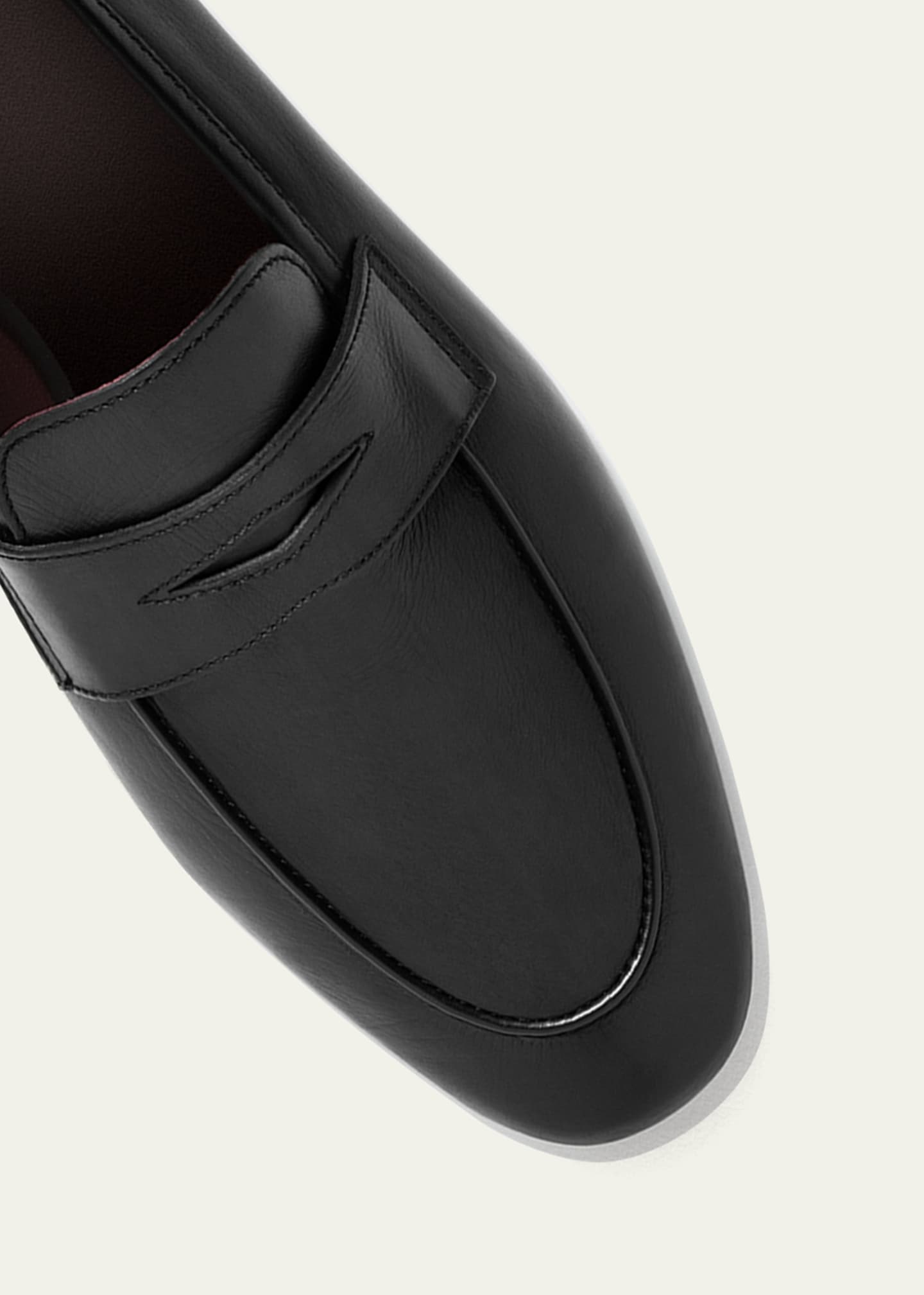 Bougeotte Flaneur Leather Flat Penny Loafers - Bergdorf Goodman