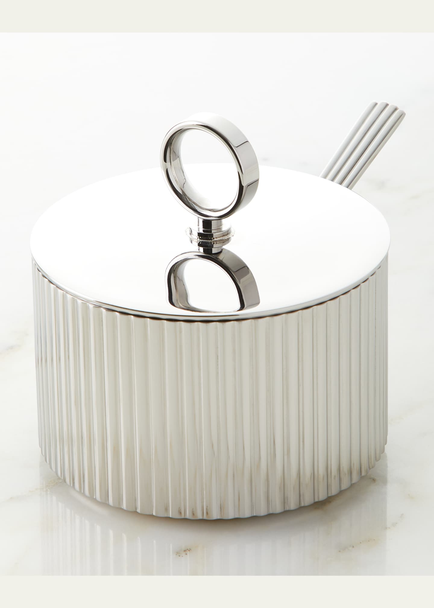 Georg Jensen Bernadotte Sugar Bowl with Spoon Image 2 of 3