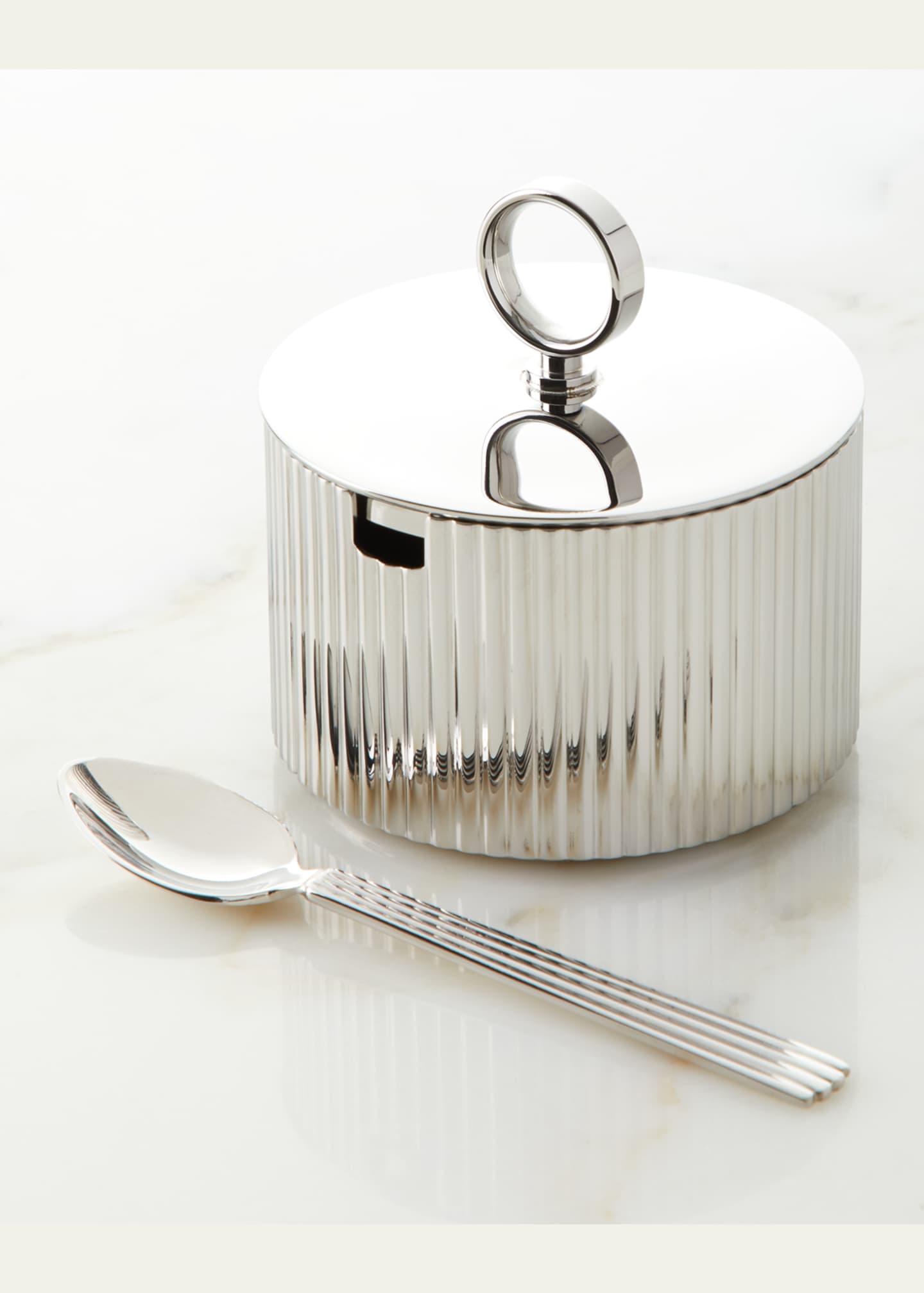 Georg Jensen Bernadotte Sugar Bowl with Spoon Image 3 of 3