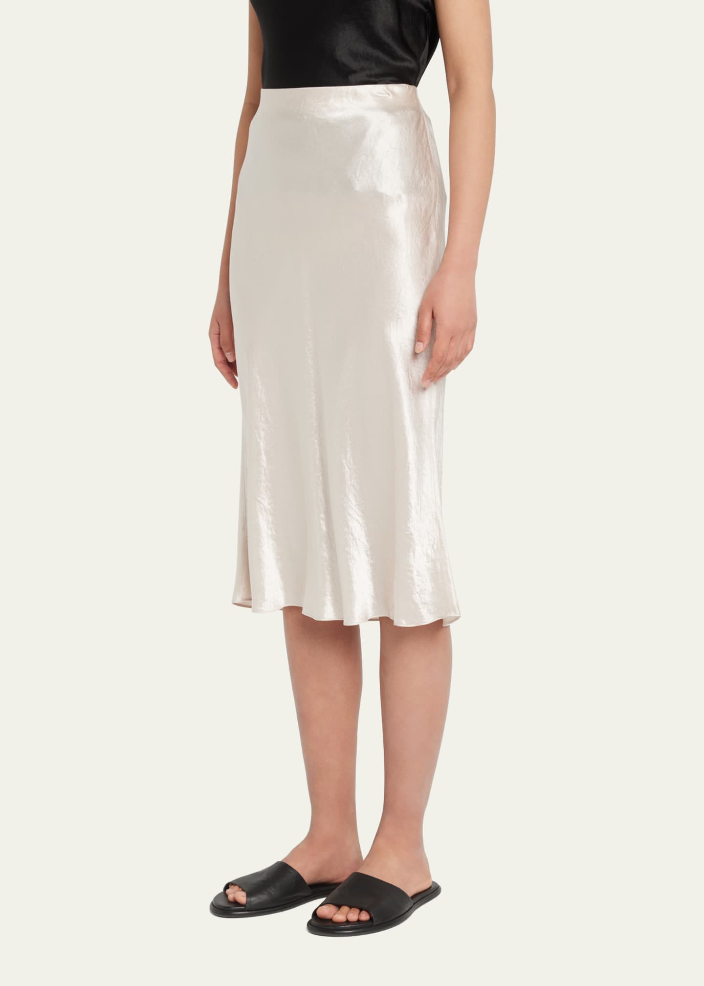 Vince Satin Slip Midi Skirt Image 4 of 5