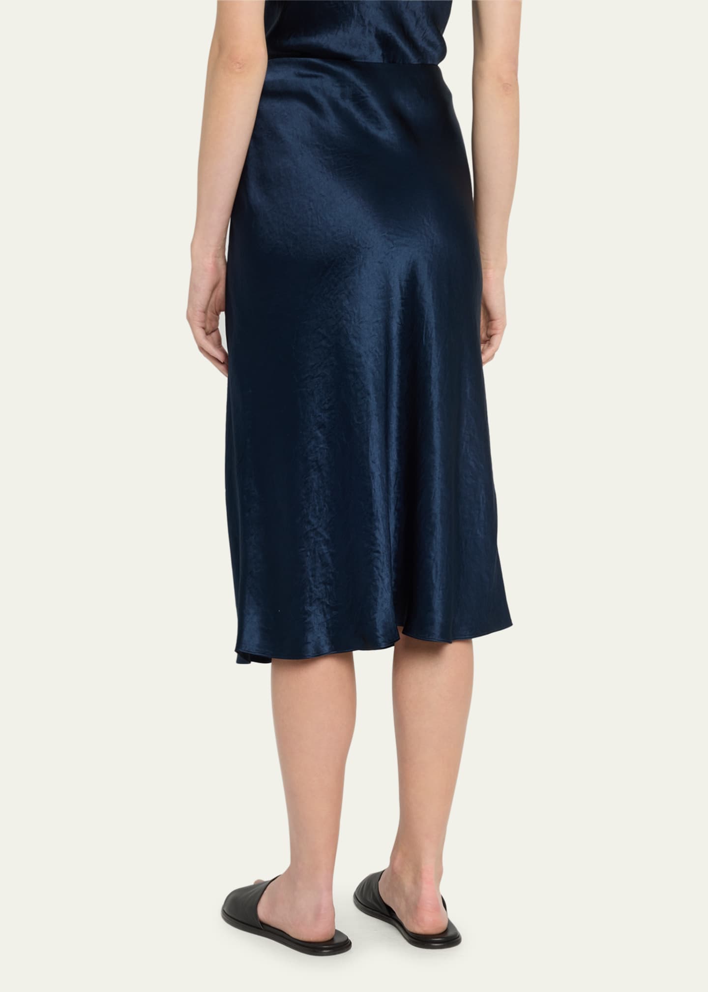 Vince Satin Slip Midi Skirt Image 3 of 5