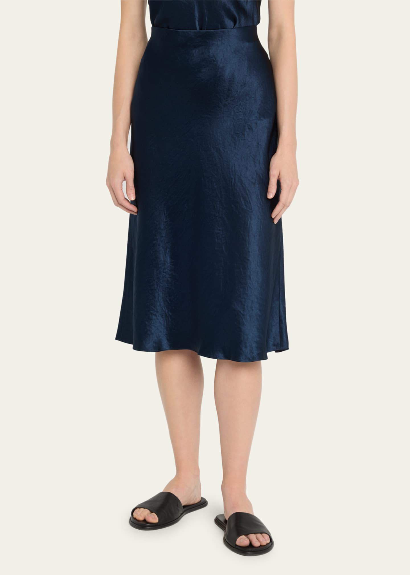 Vince satin slip midi skirt top