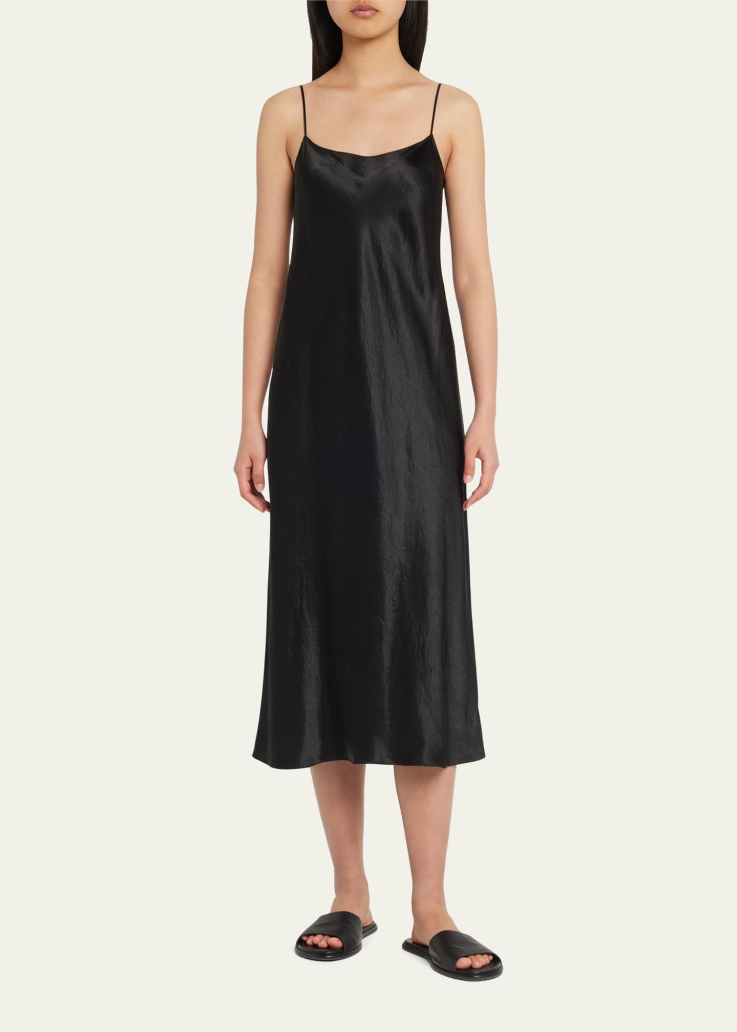Vince Satin Midi Slip Dress Image 2 of 5