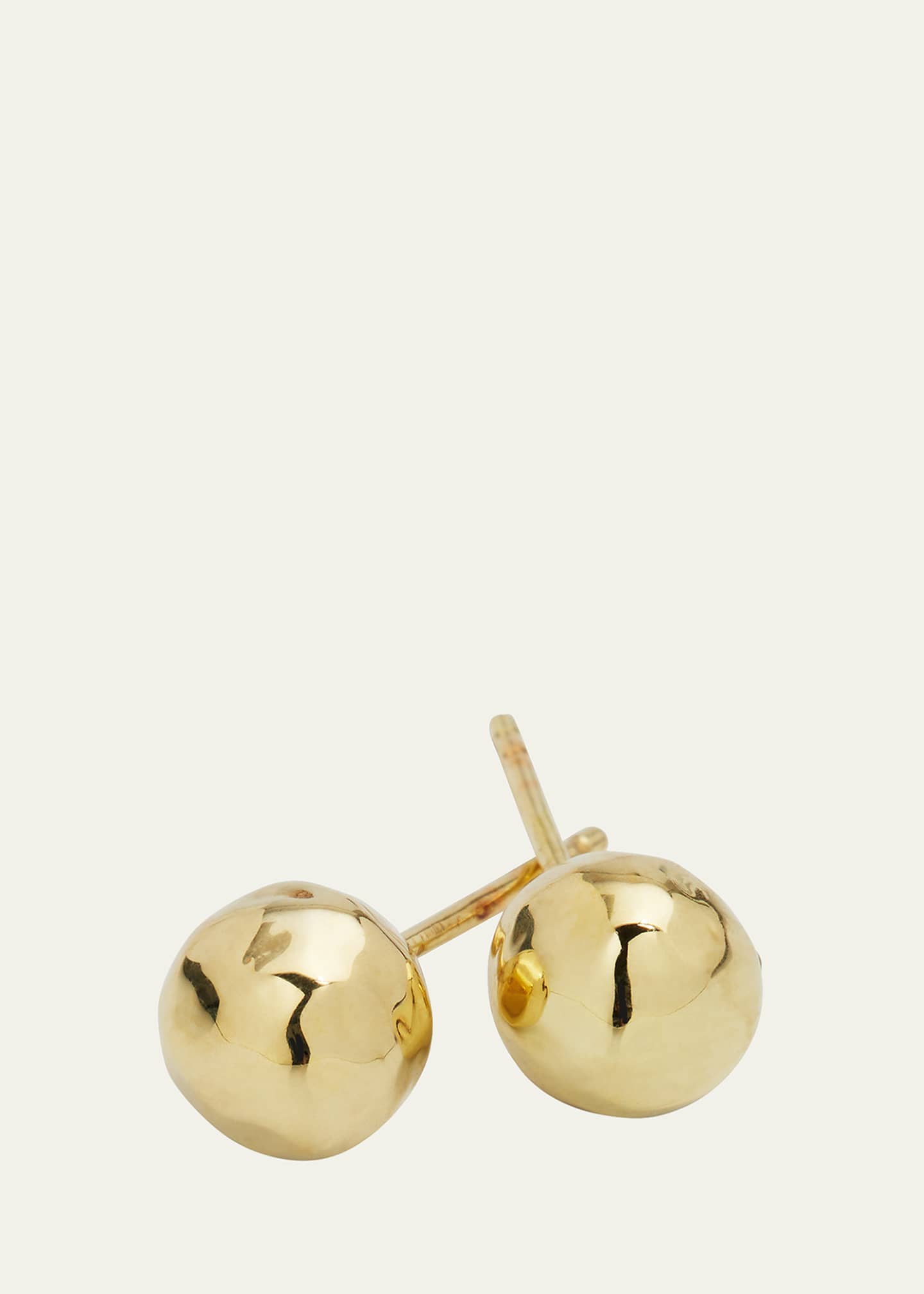Ippolita Small Hammered Ball Stud Earrings in 18K Gold Image 3 of 4