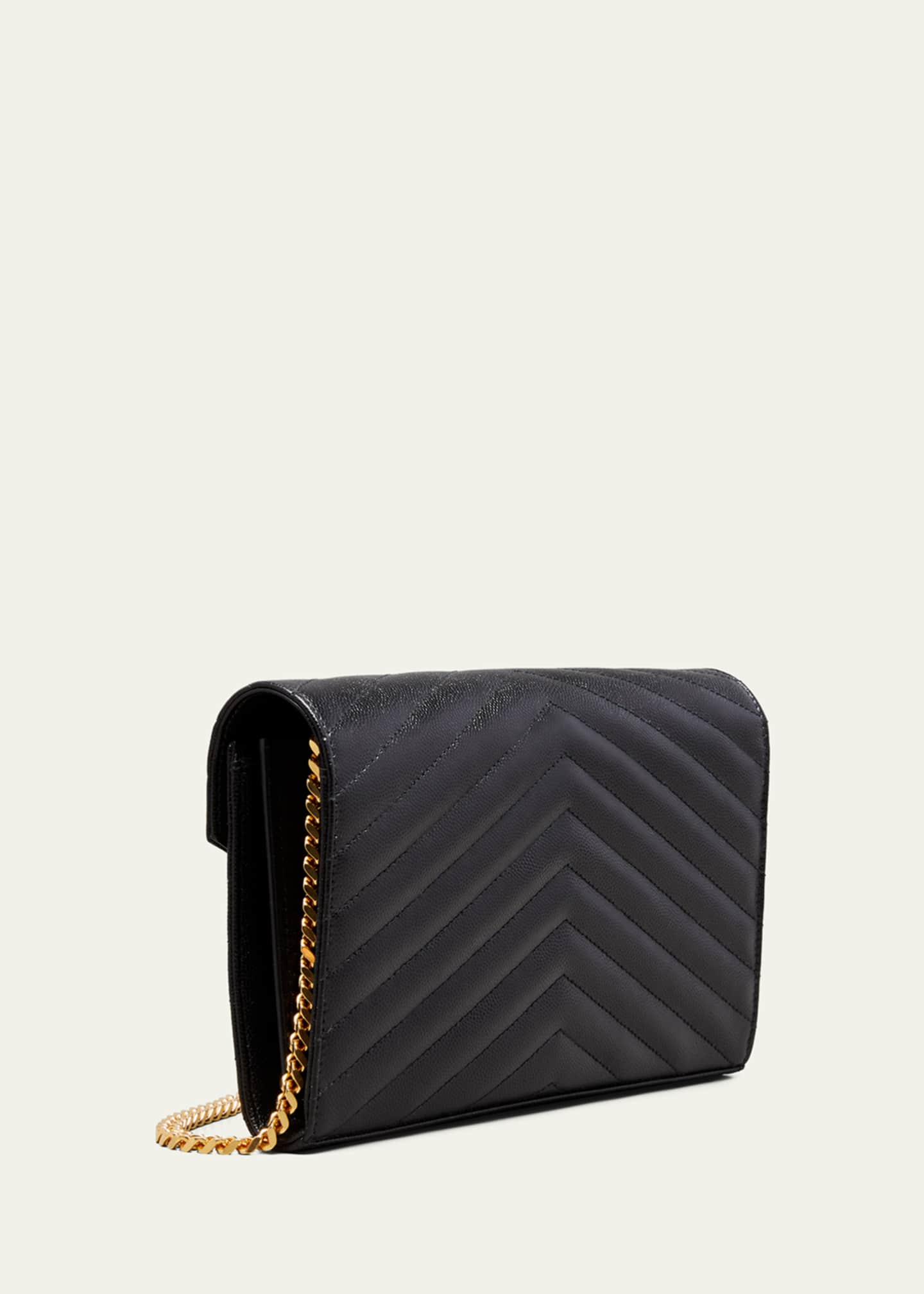 Large monogram quilted leather wallet on a chain clearance