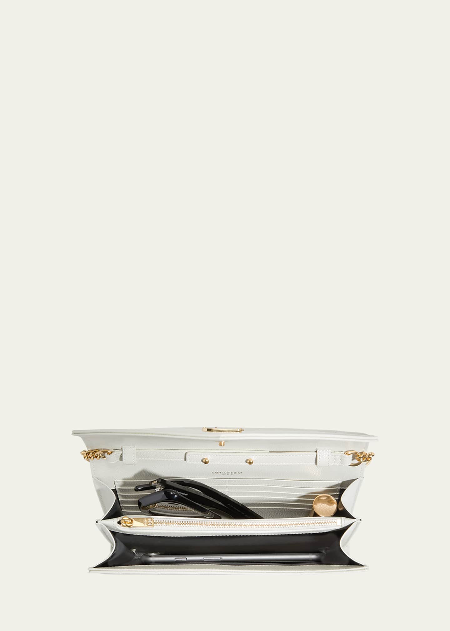 Saint Laurent YSL Monogram Large Wallet on Chain in Grained Leather Image 6 of 6