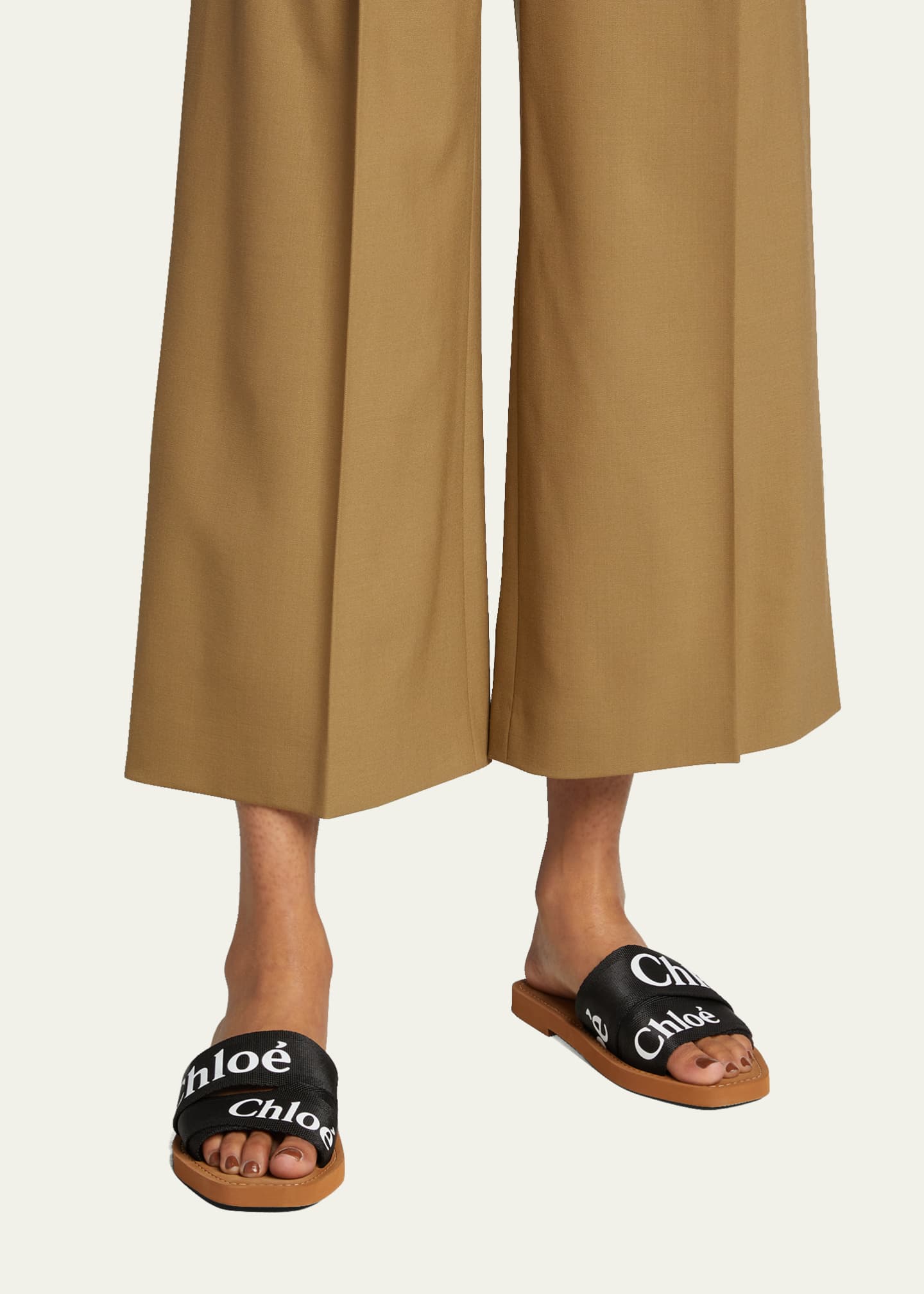 Chloe woody cheap flat mule