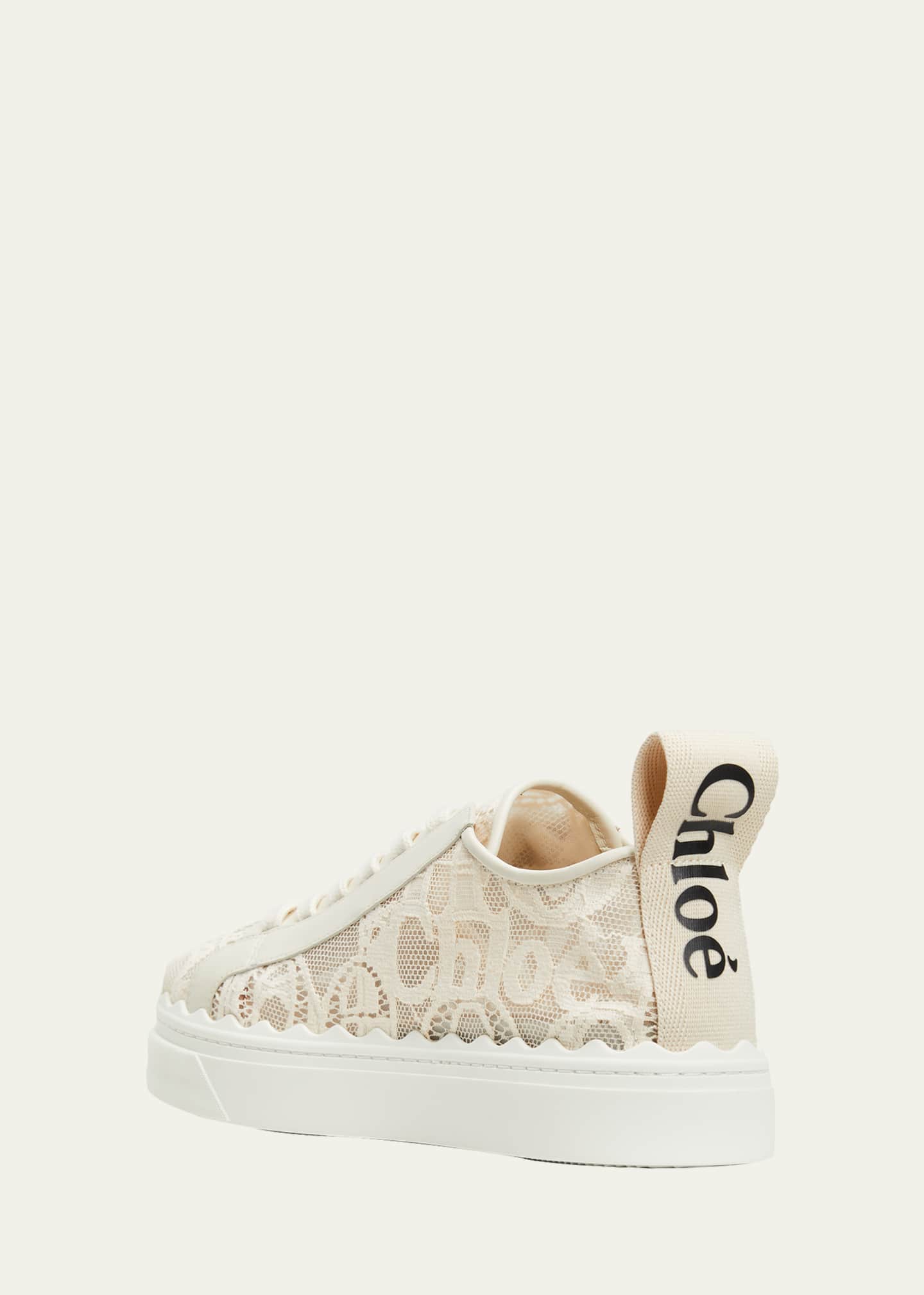 Chloe Lauren Logo Lace Low-Top Sneakers - Bergdorf Goodman