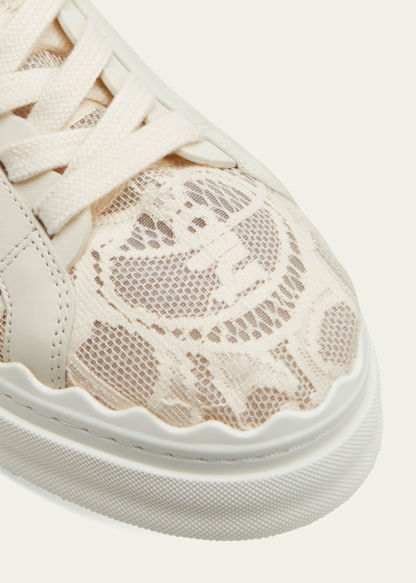 Chloe Lauren Logo Lace Low-Top Sneakers - Bergdorf Goodman