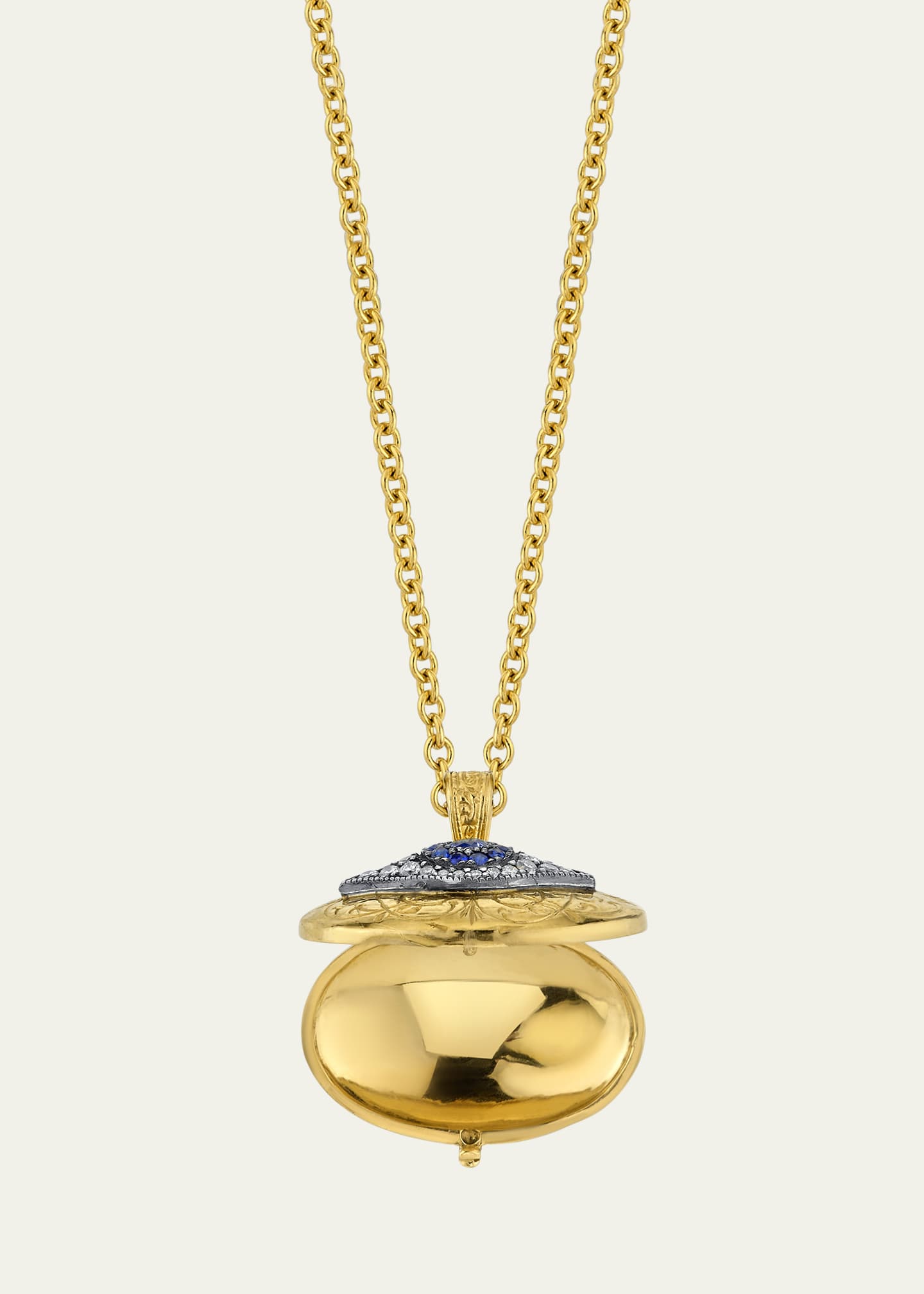 Arman Sarkisyan Hammered Evil Eye Oval Locket Necklace Image 2 of 2