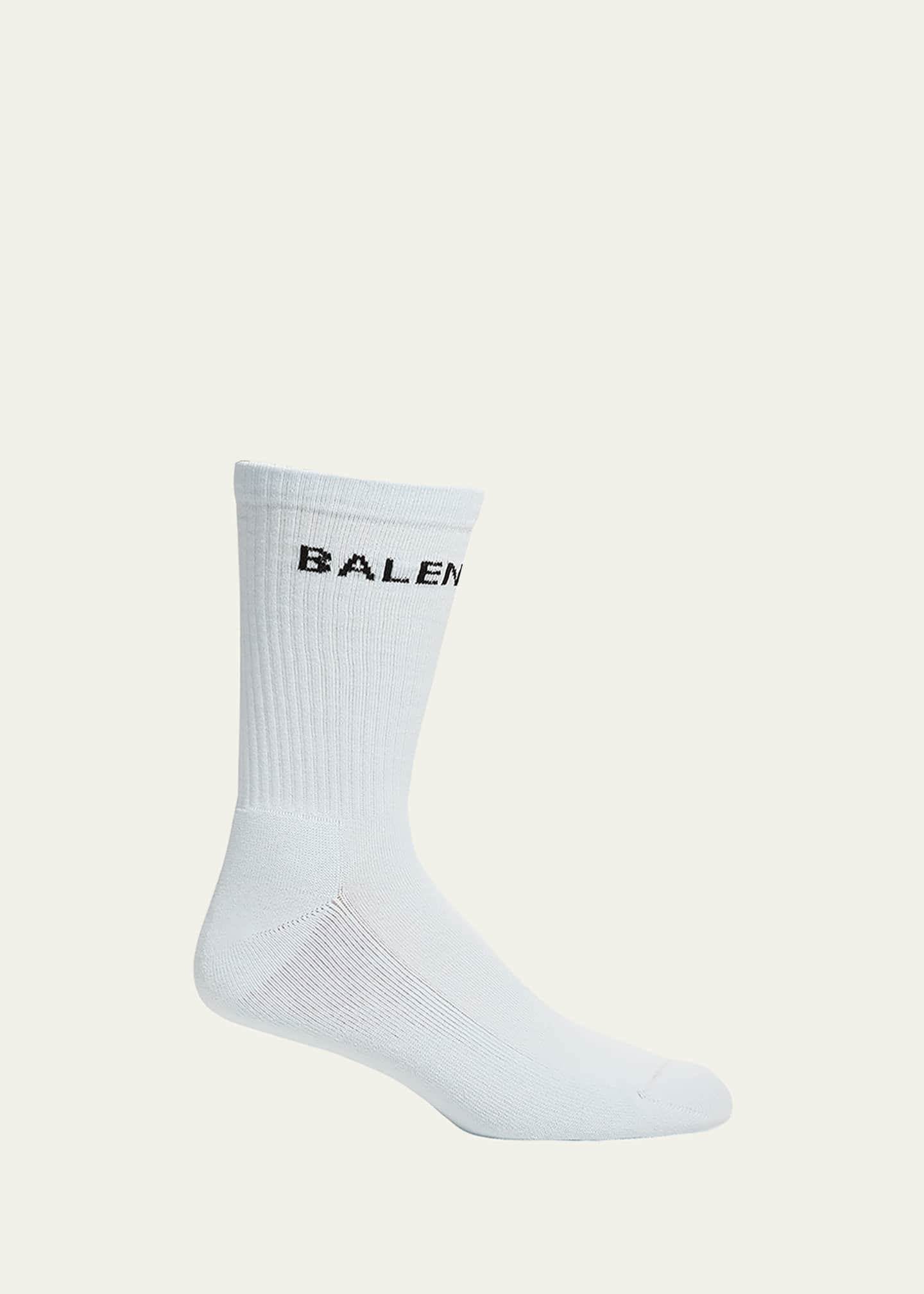 indendørs Beregning skræmt Balenciaga Men's Logo-Knit Tennis Socks - Bergdorf Goodman