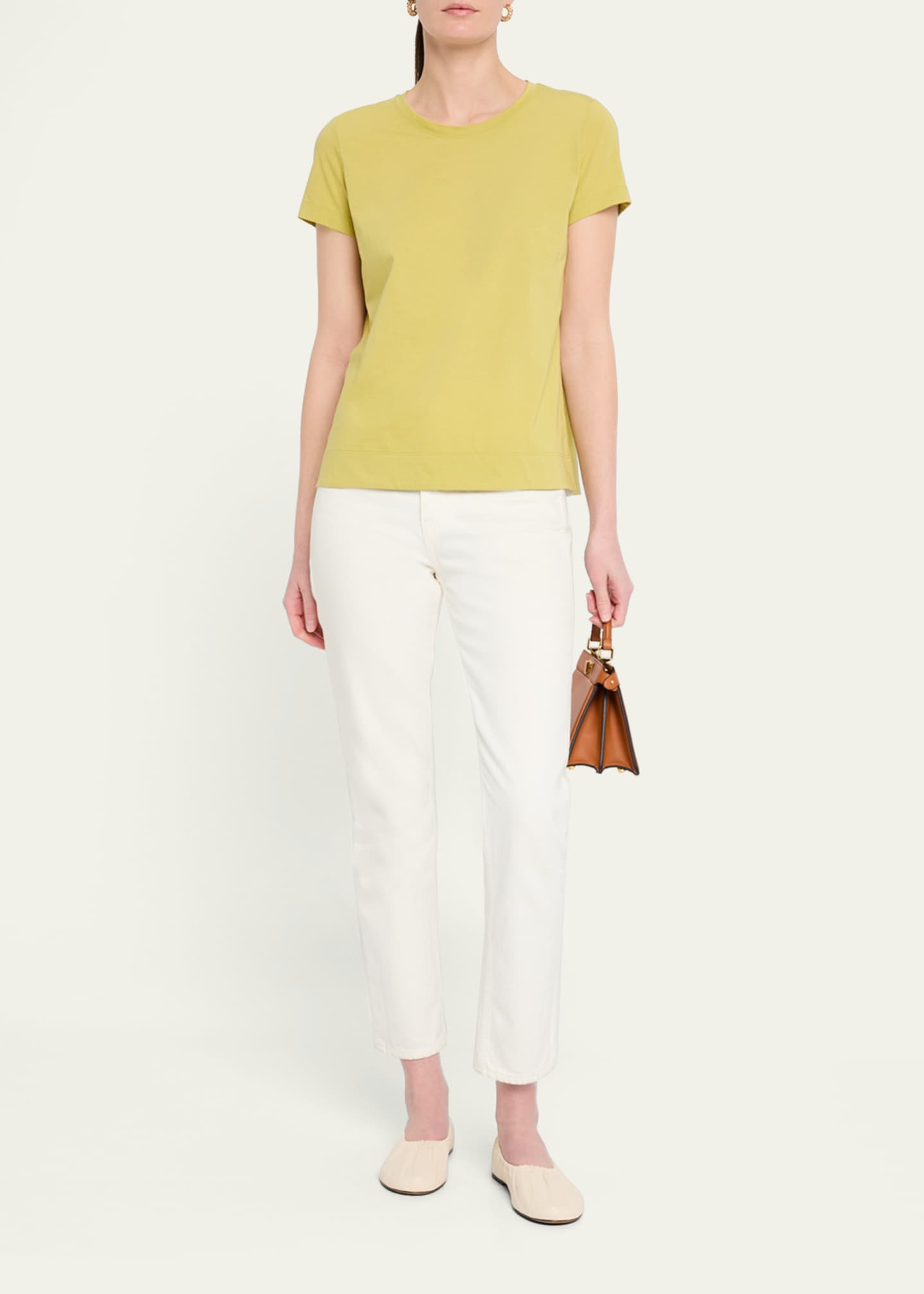 Lafayette 148 New York Modern Short-Sleeve Cotton Jersey Tee Image 2 of 5
