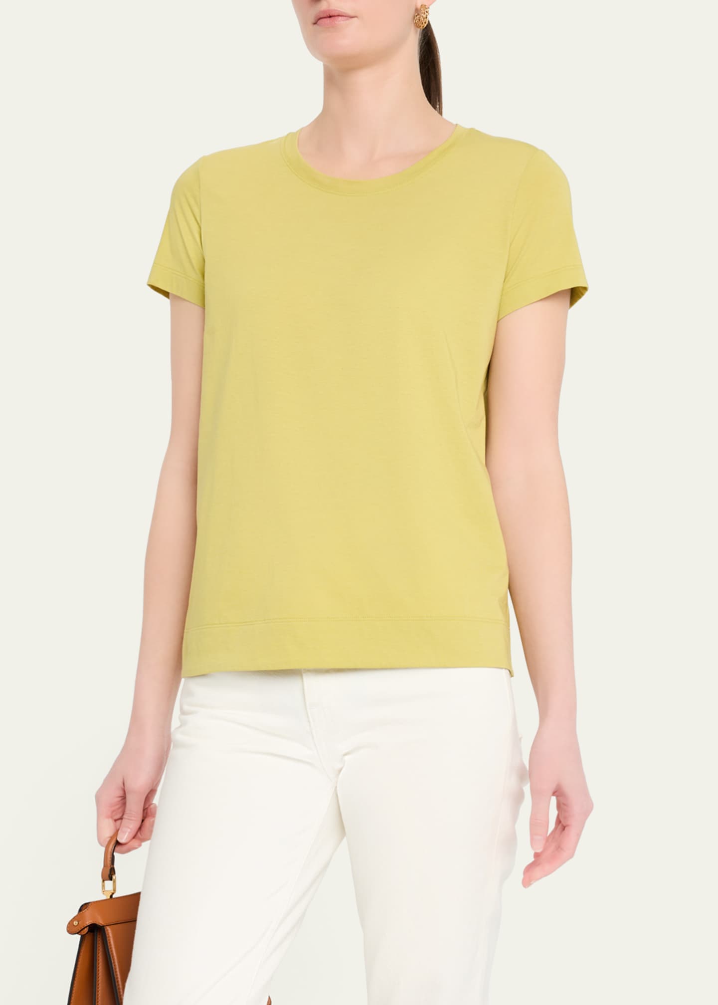 Lafayette 148 New York Modern Short-Sleeve Cotton Jersey Tee Image 4 of 5