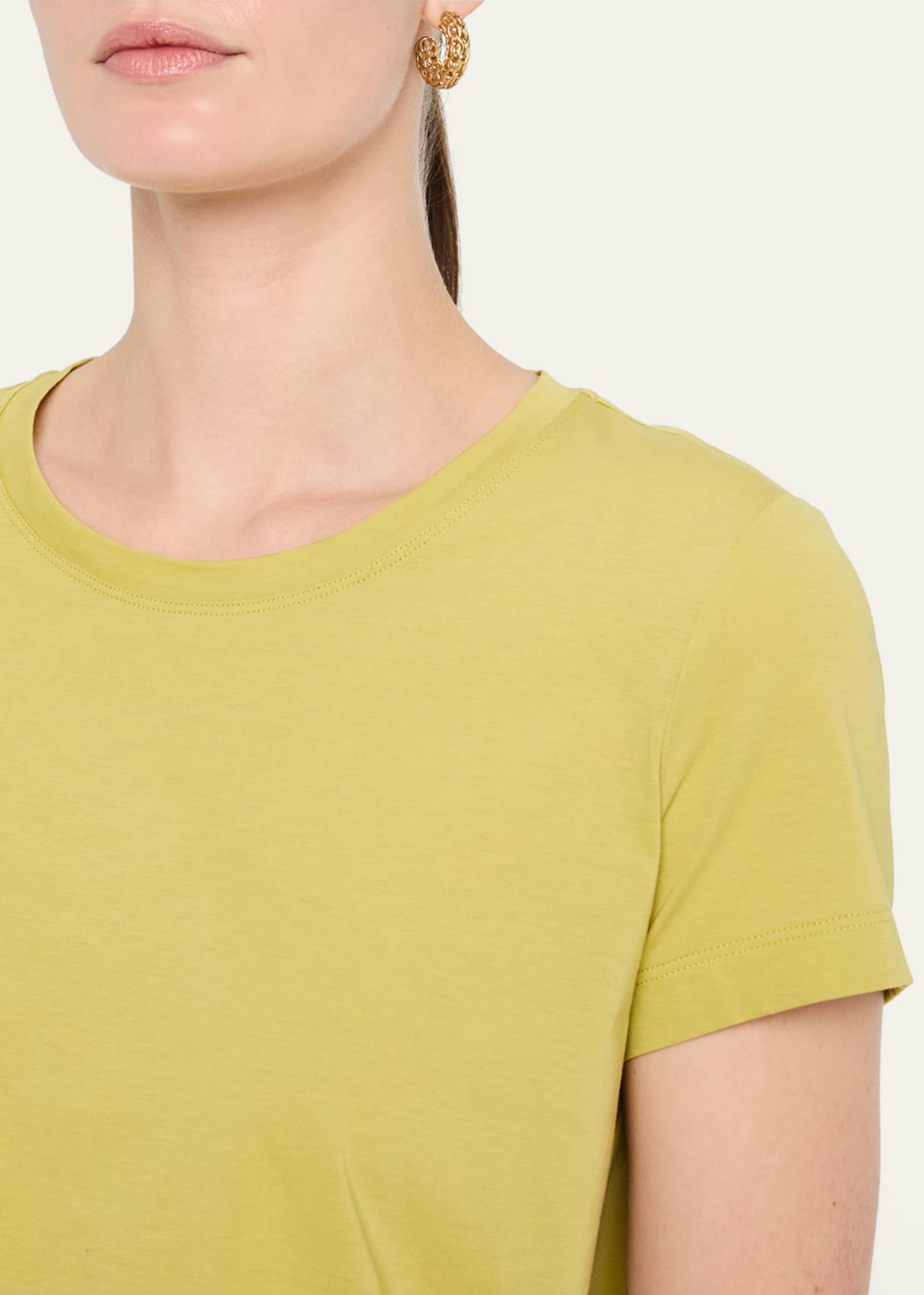 Lafayette 148 New York Modern Short-Sleeve Cotton Jersey Tee Image 5 of 5