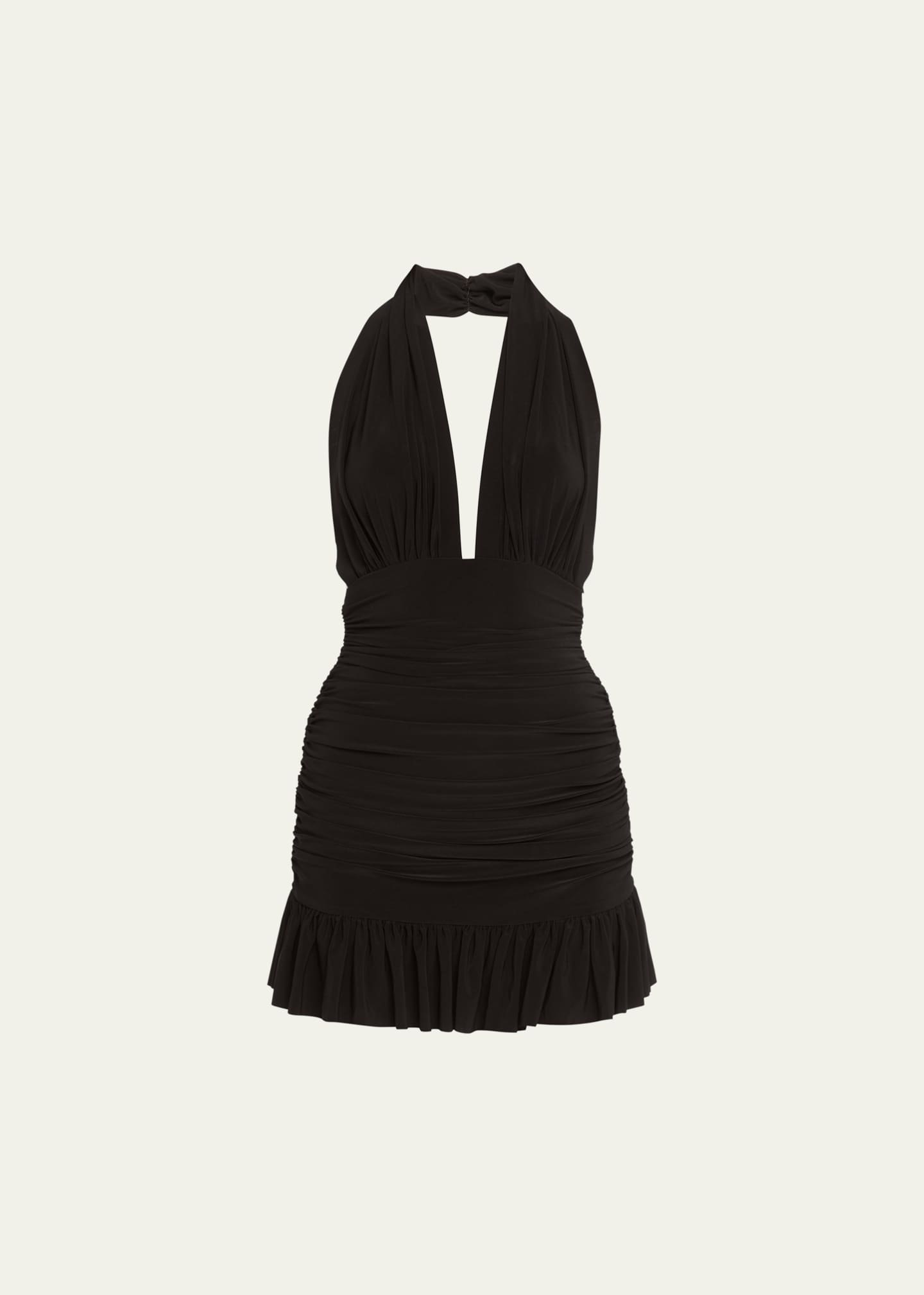 Norma Kamali Ruffle Halter Mio One-Piece Swimdress