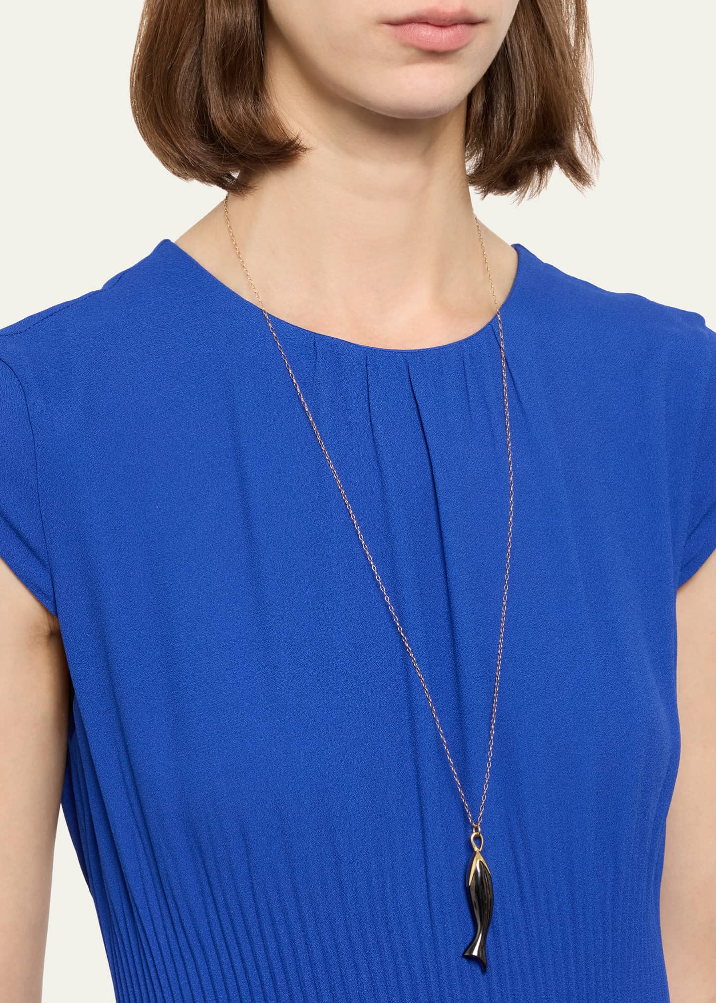 Monica Rich Kosann "Perseverance" Ceramic and 18K Gold Fish Necklace Image 2 of 4