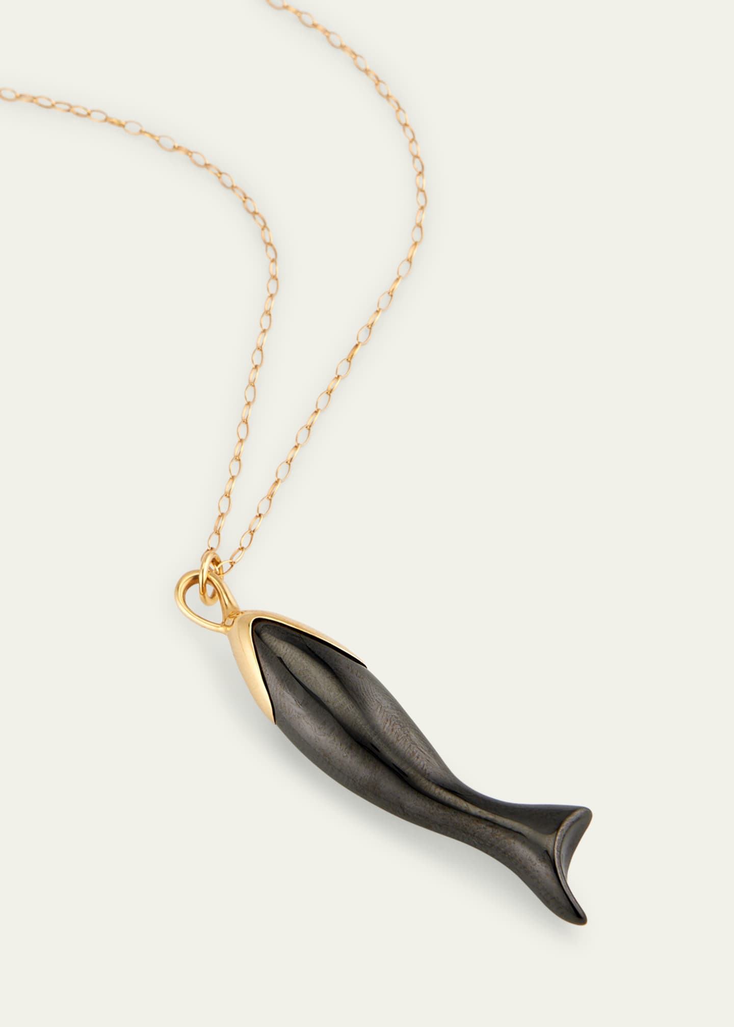 Monica Rich Kosann "Perseverance" Ceramic and 18K Gold Fish Necklace Image 3 of 4