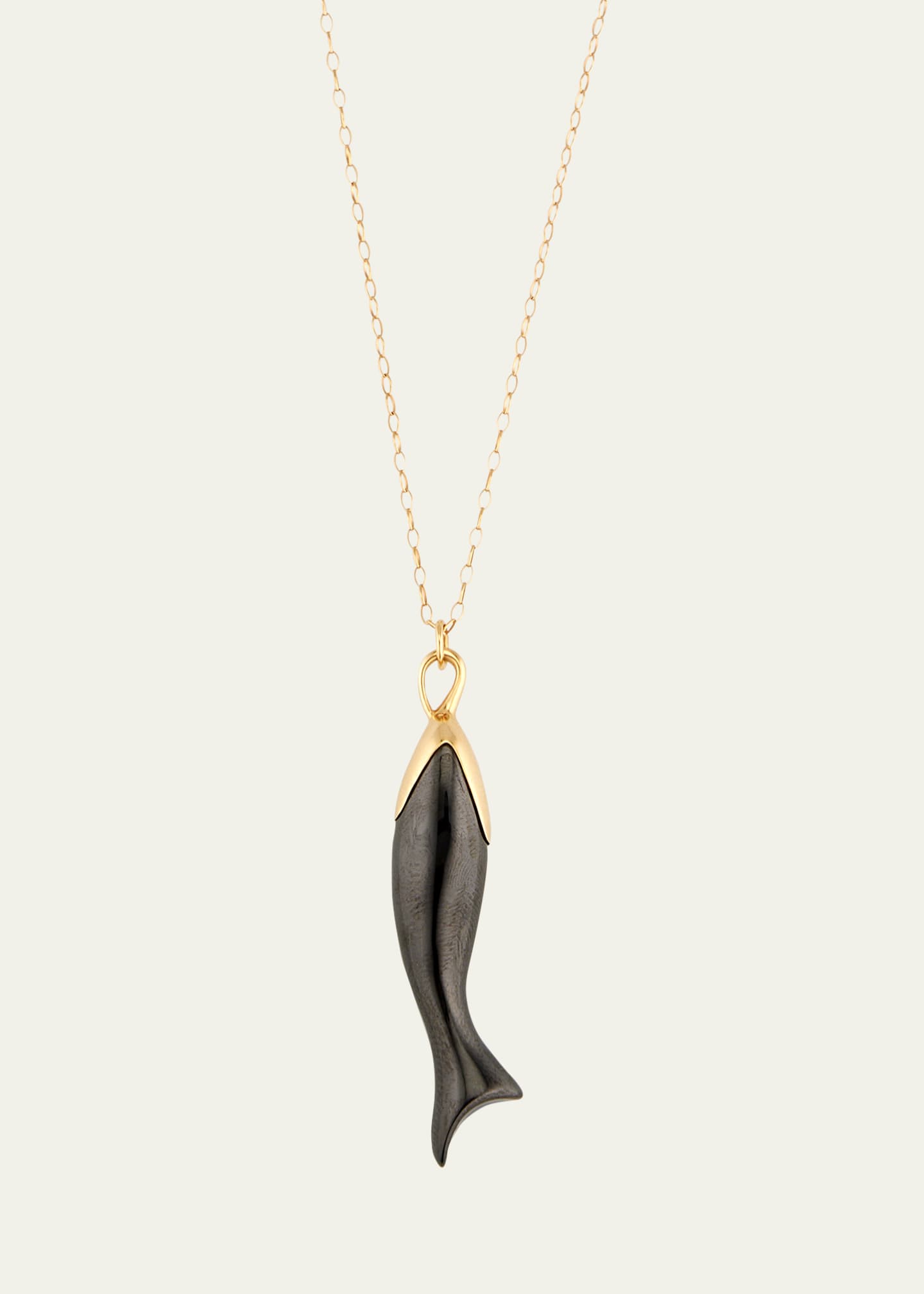 Monica Rich Kosann "Perseverance" Ceramic and 18K Gold Fish Necklace Image 1 of 4