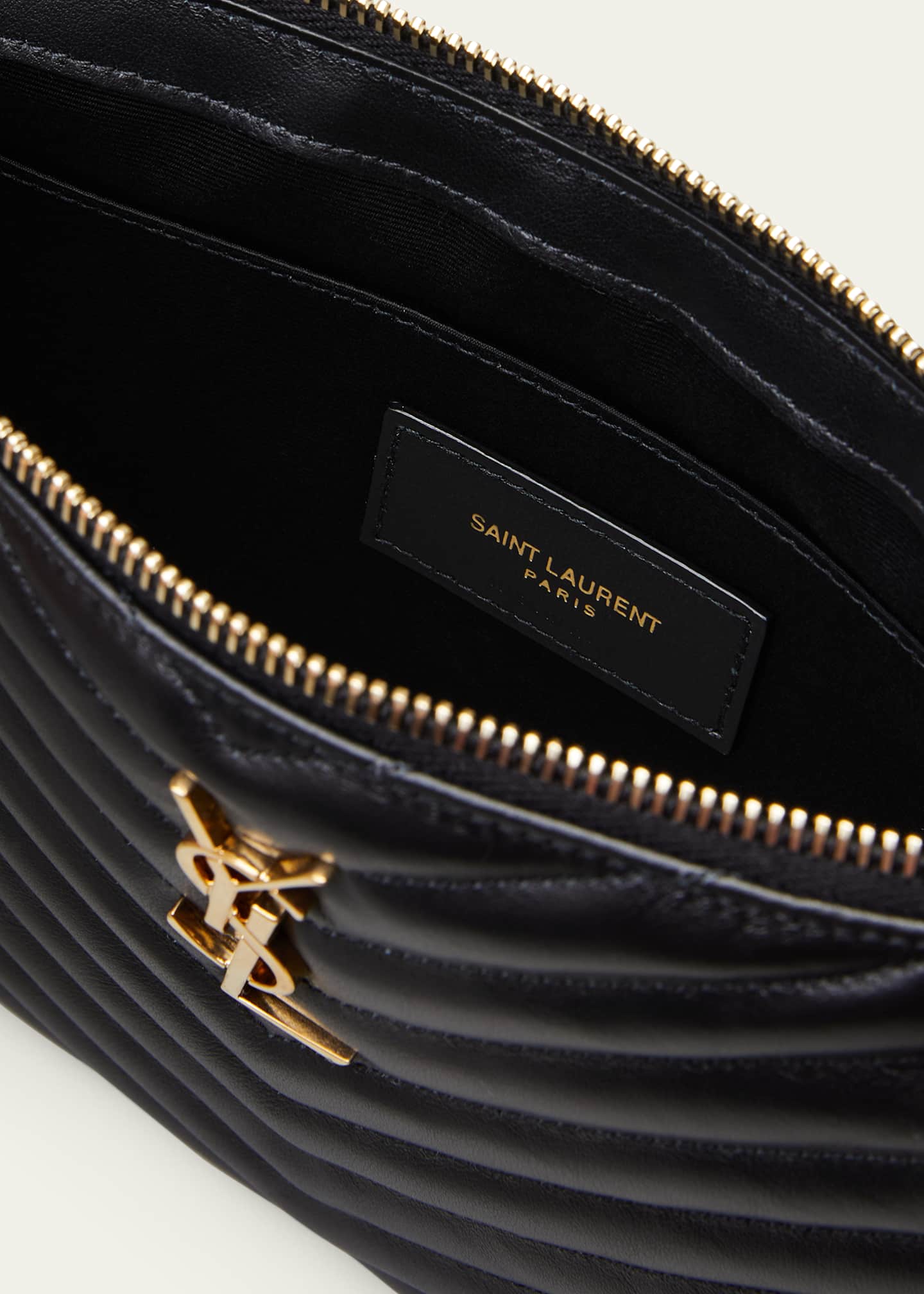 Saint Laurent YSL Monogram Small Pouch in Smooth Leather Bergdorf Goodman