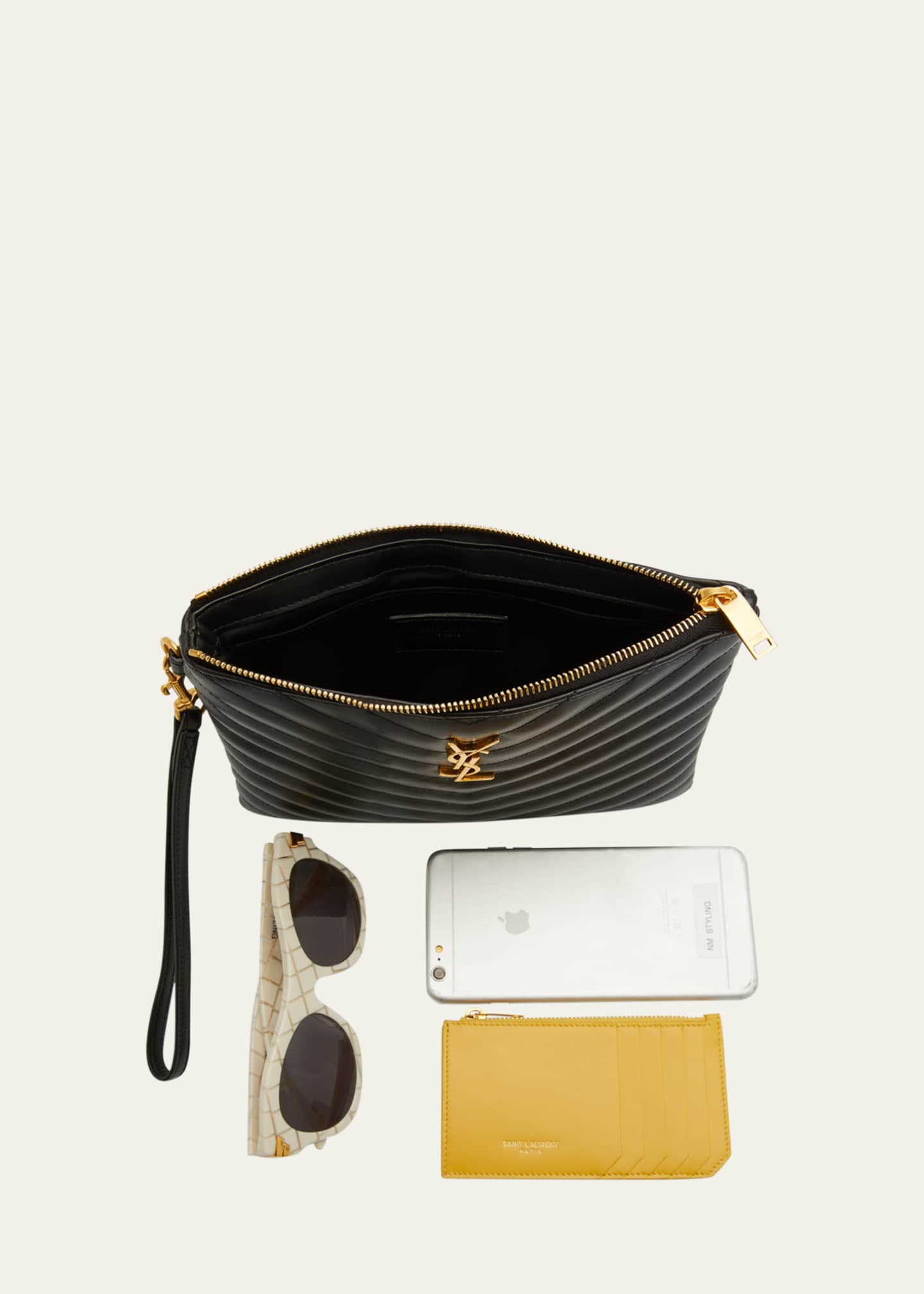 Saint Laurent YSL Monogram Small Pouch in Smooth Leather Image 7 of 7