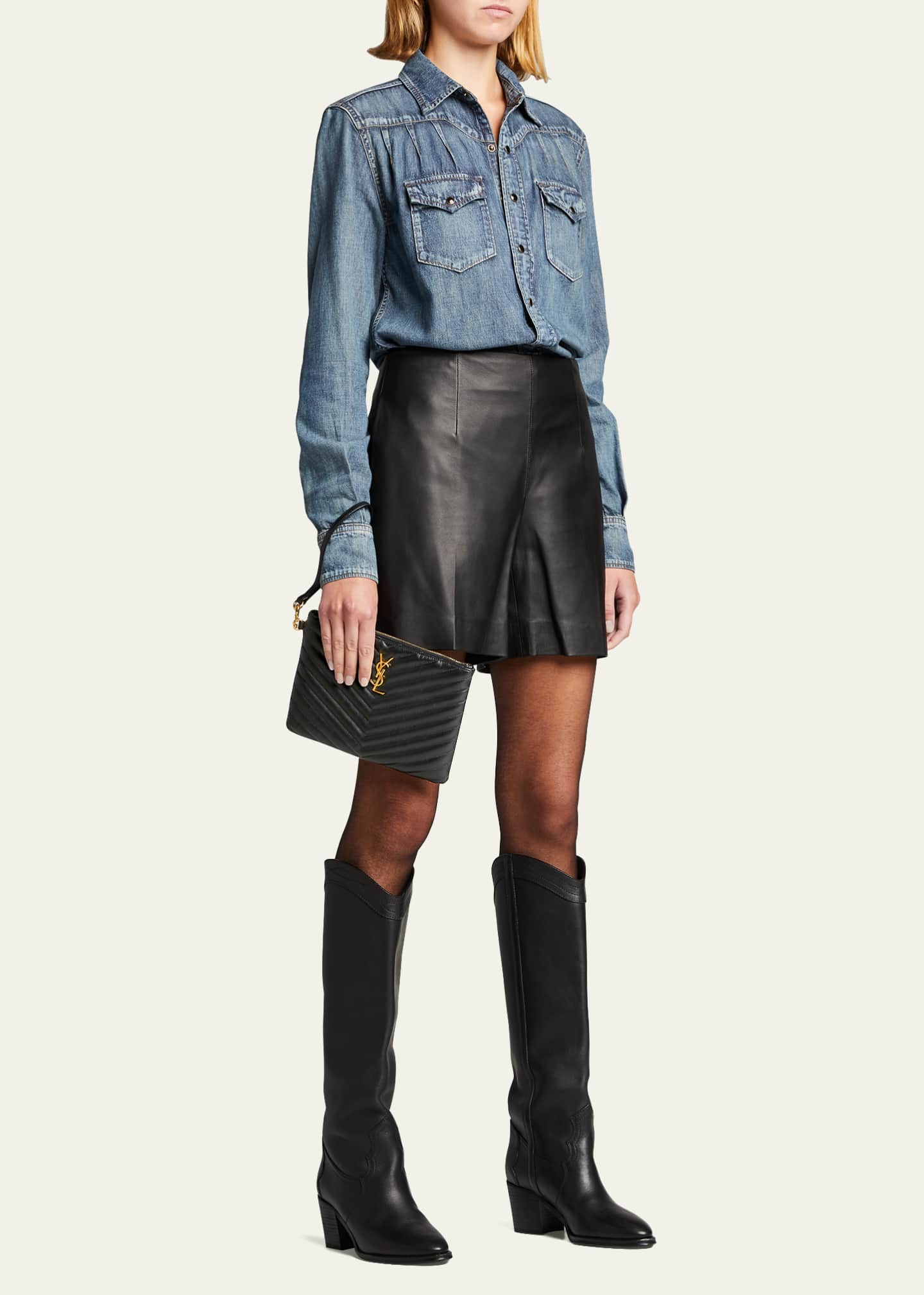 CASSANDRE MATELASSÉ tablet pouch in quilted leather, Saint Laurent, YSL.com