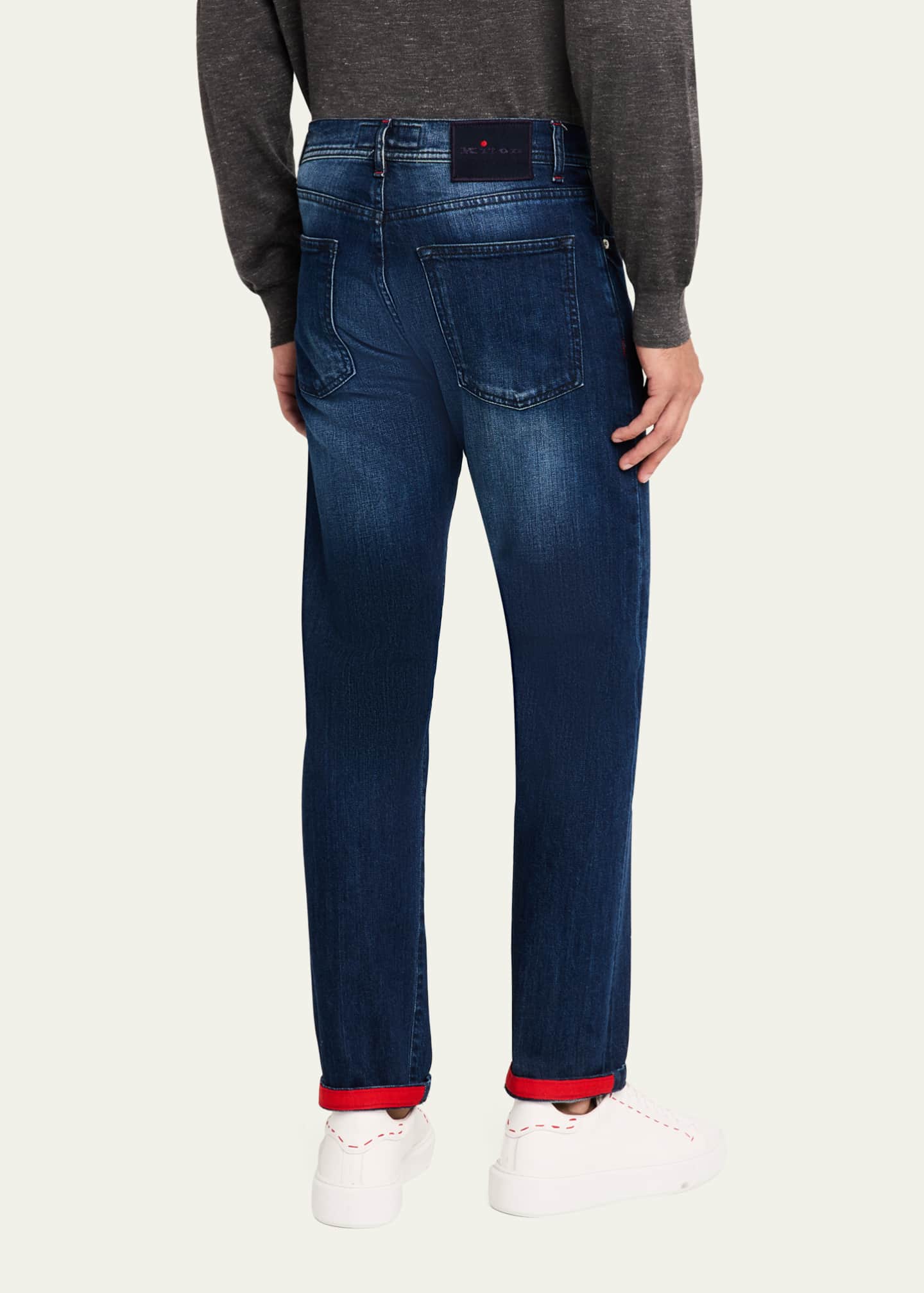 Kiton Black Cotton Stretch Jeans Men's Slim Fit Italian Denim