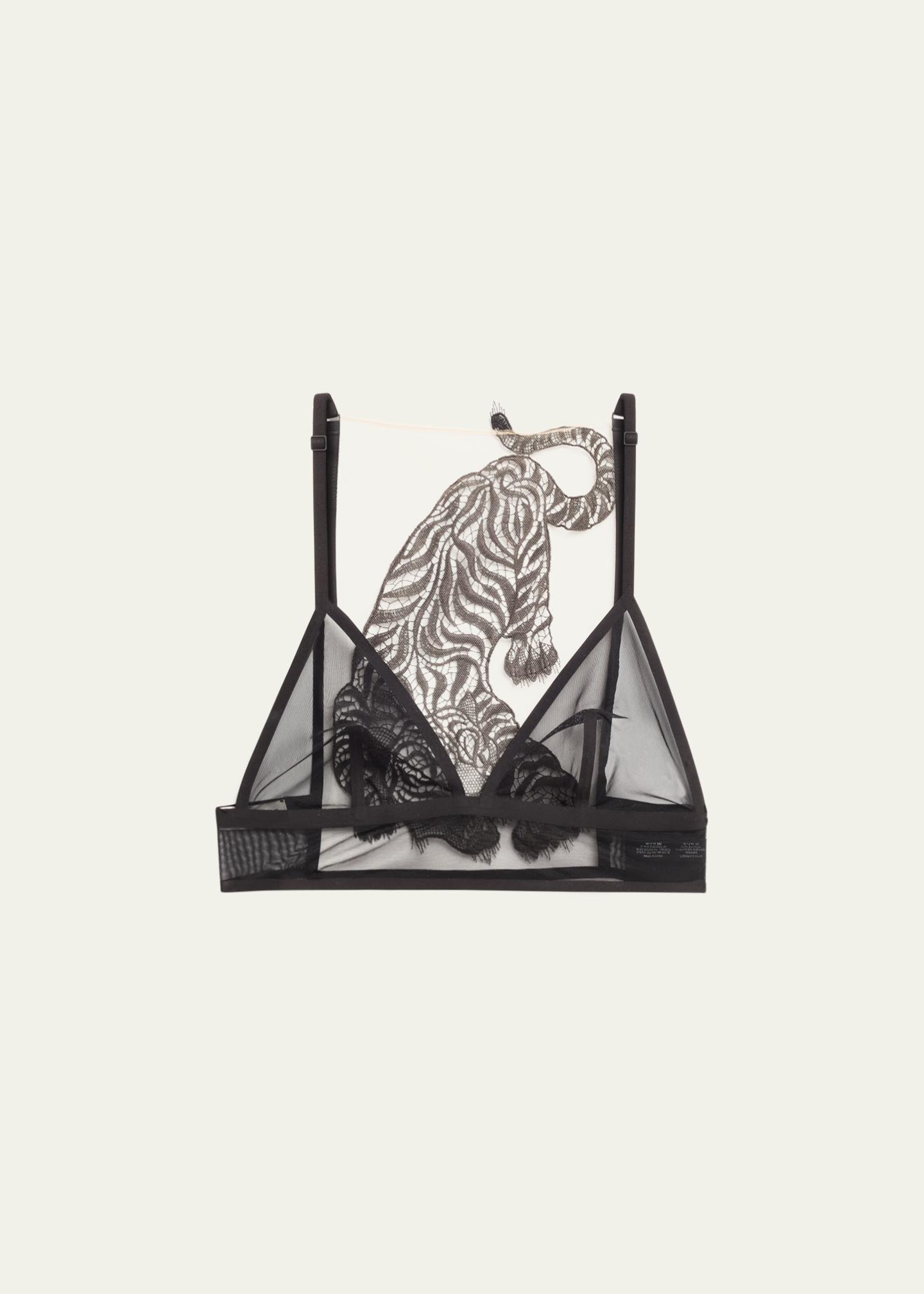 LIVY BENGAL トライアングルブラ Livy Bengal Embroidered Tulle Triangle Bra - Bergdorf Goodman