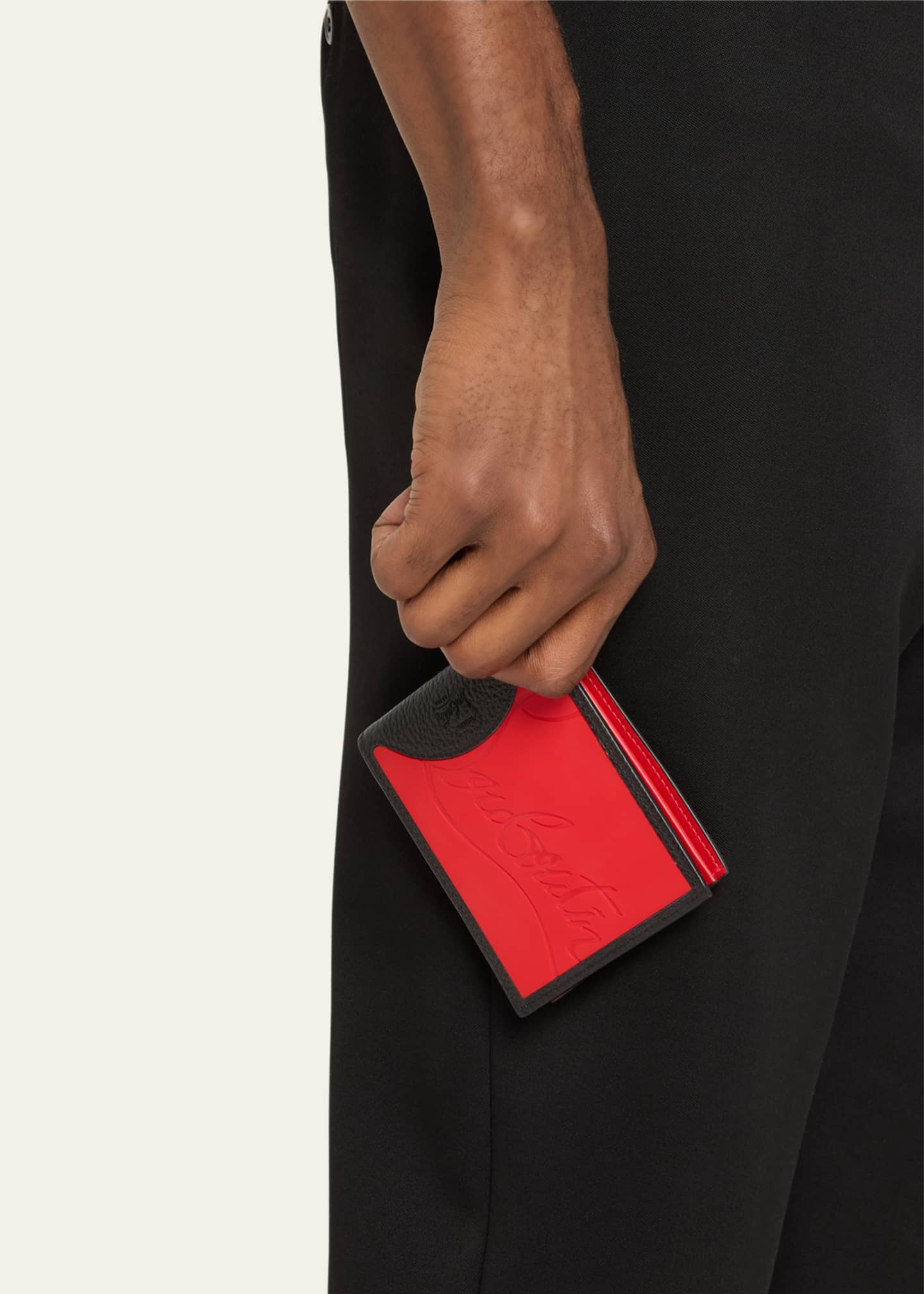 Christian Louboutin Men's Coolcard Two-Tone Leather Wallet Image 2 of 4