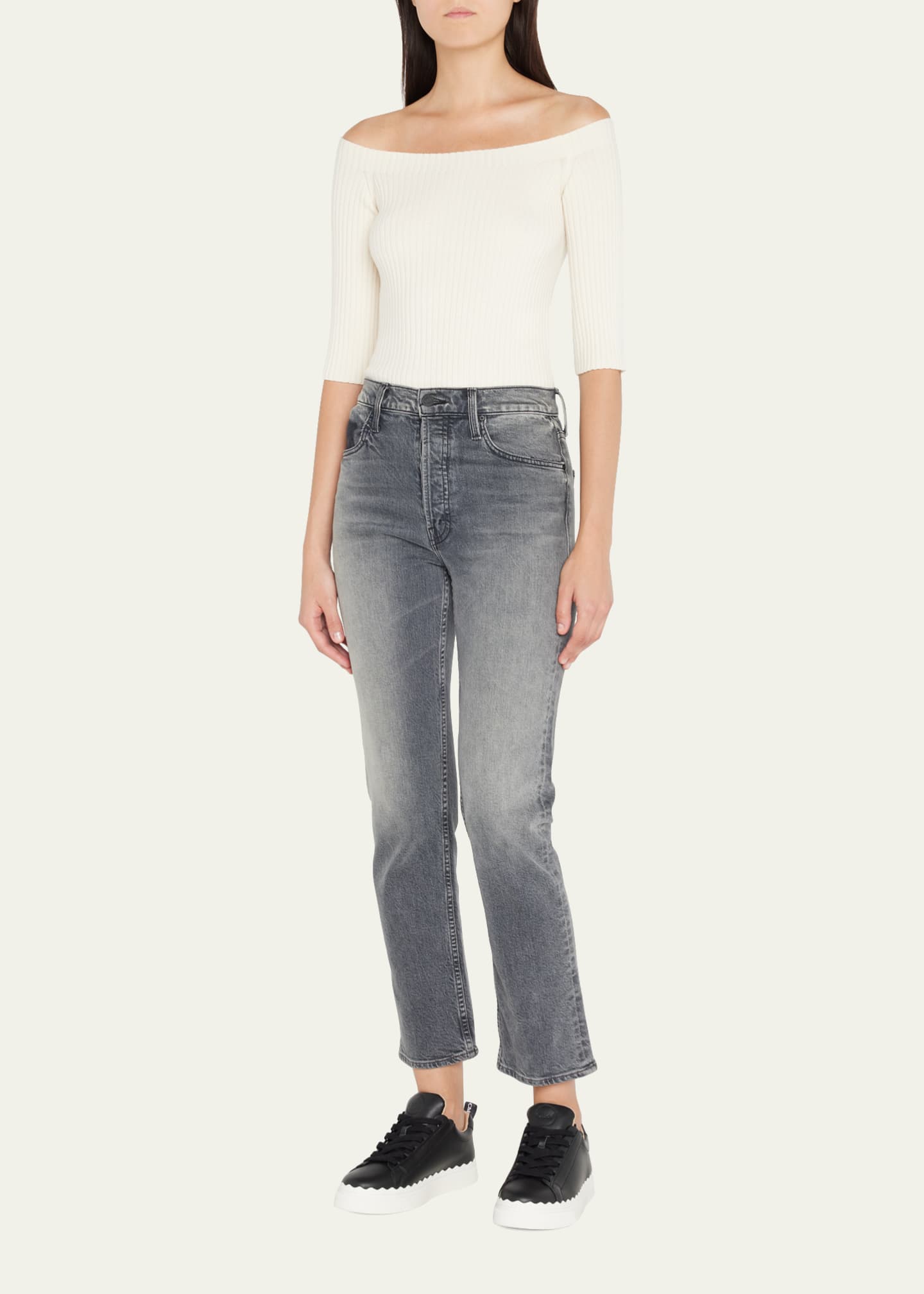 Chloe Lauren Low-Top Leather Sneakers Image 3 of 5