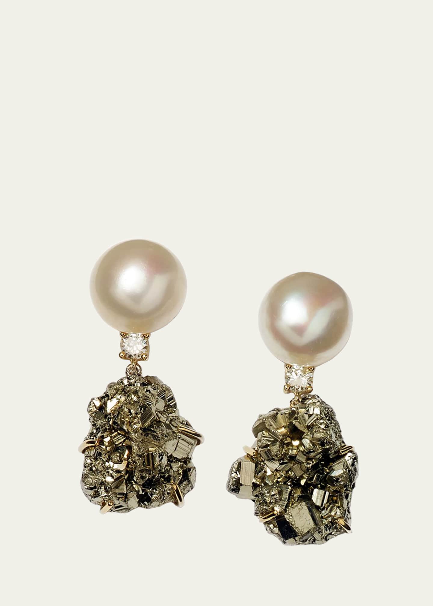 Jan Leslie 18k Bespoke One-of-a-Kind Luxury 2-Tier Earring with Pearl ...