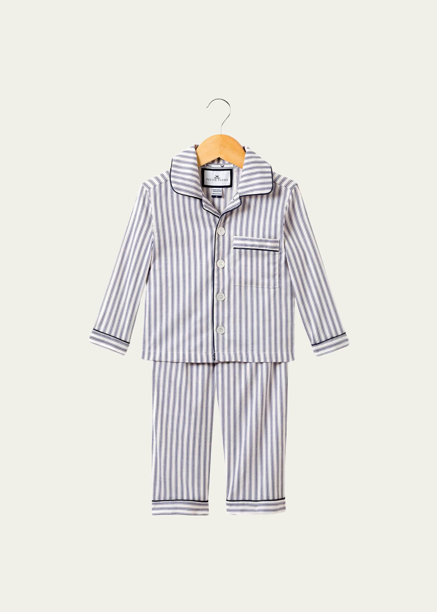 Petite Plume French Ticking Pajama Set, Size 2-10