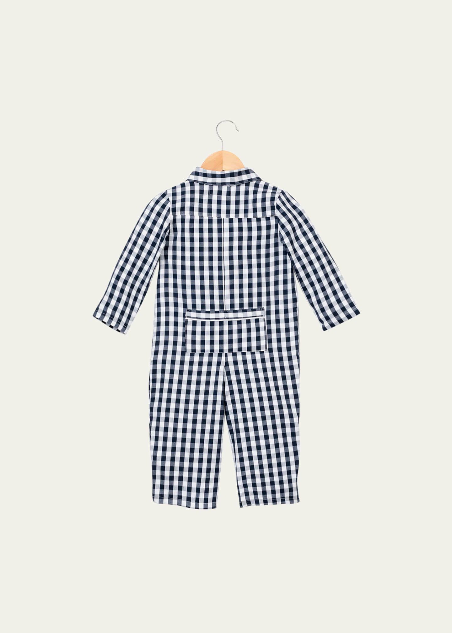 Petite Plume Gingham Coverall, Size 0-24 Months Image 2 of 2
