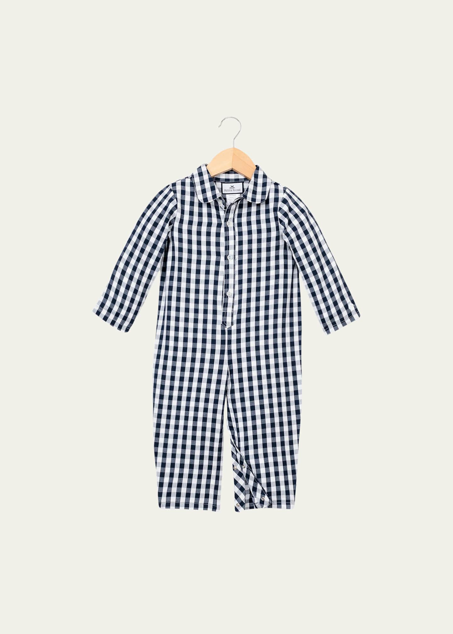 Petite Plume Gingham Coverall, Size 0-24 Months Image 1 of 2
