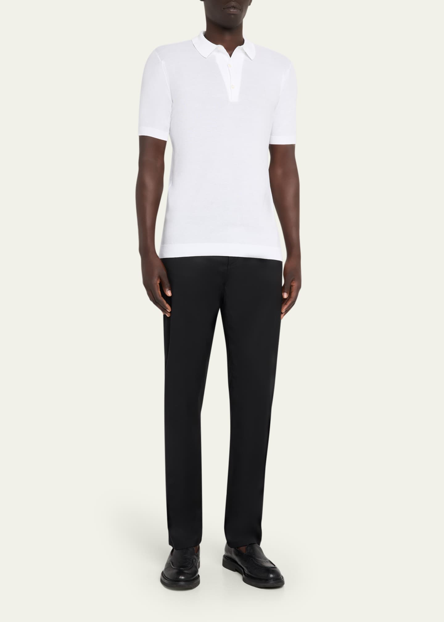 John Smedley Men's Roth Cotton Polo Shirt Image 2 of 5