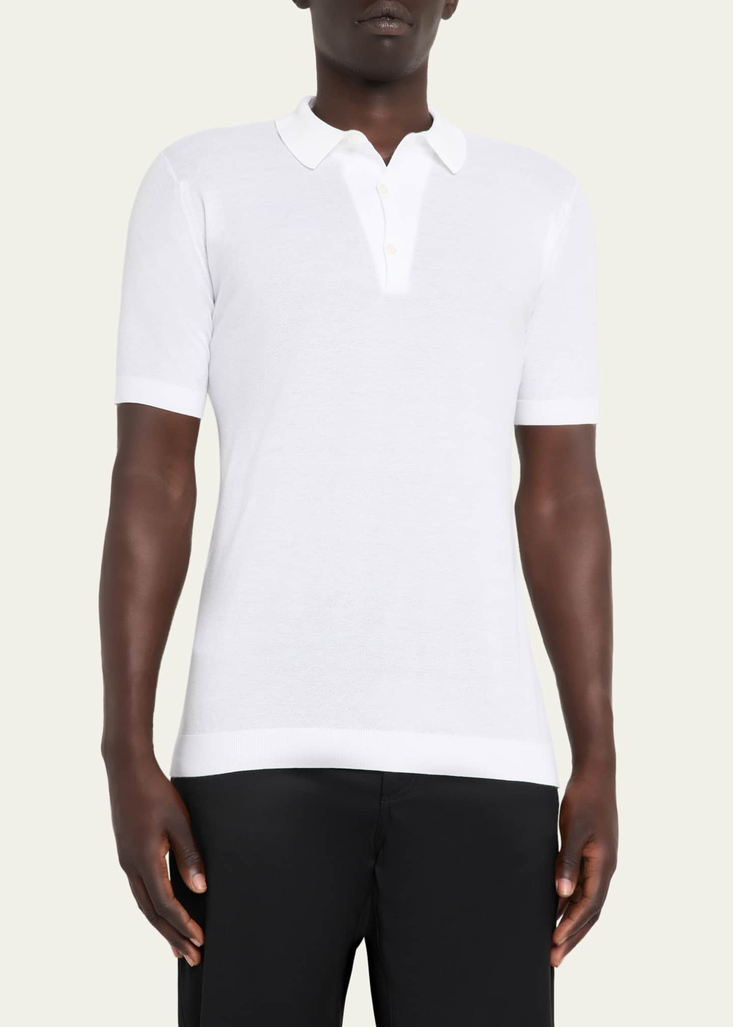 John Smedley Men's Roth Cotton Polo Shirt Image 4 of 5